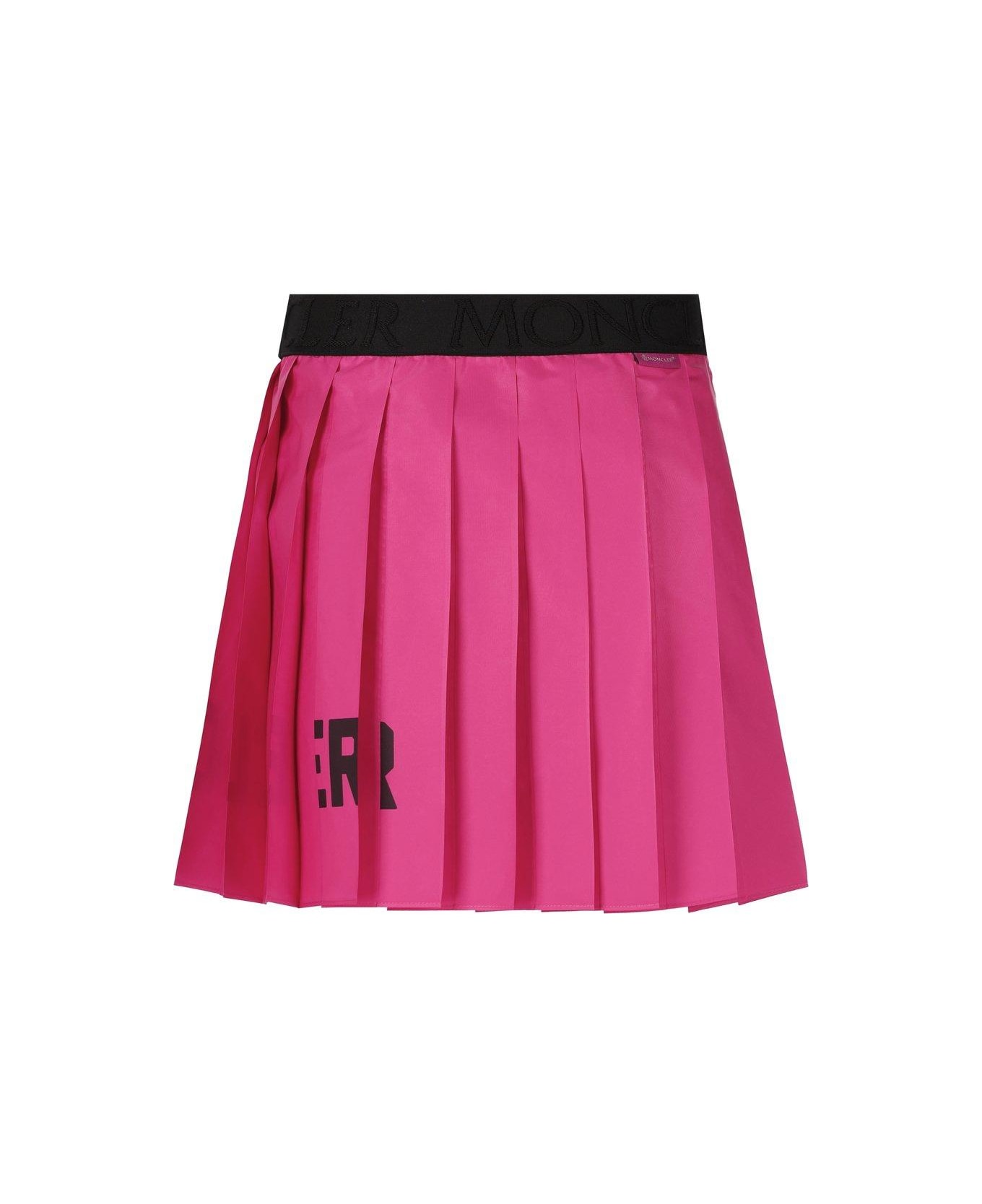 Moncler Logo Printed Pleated Skirt
