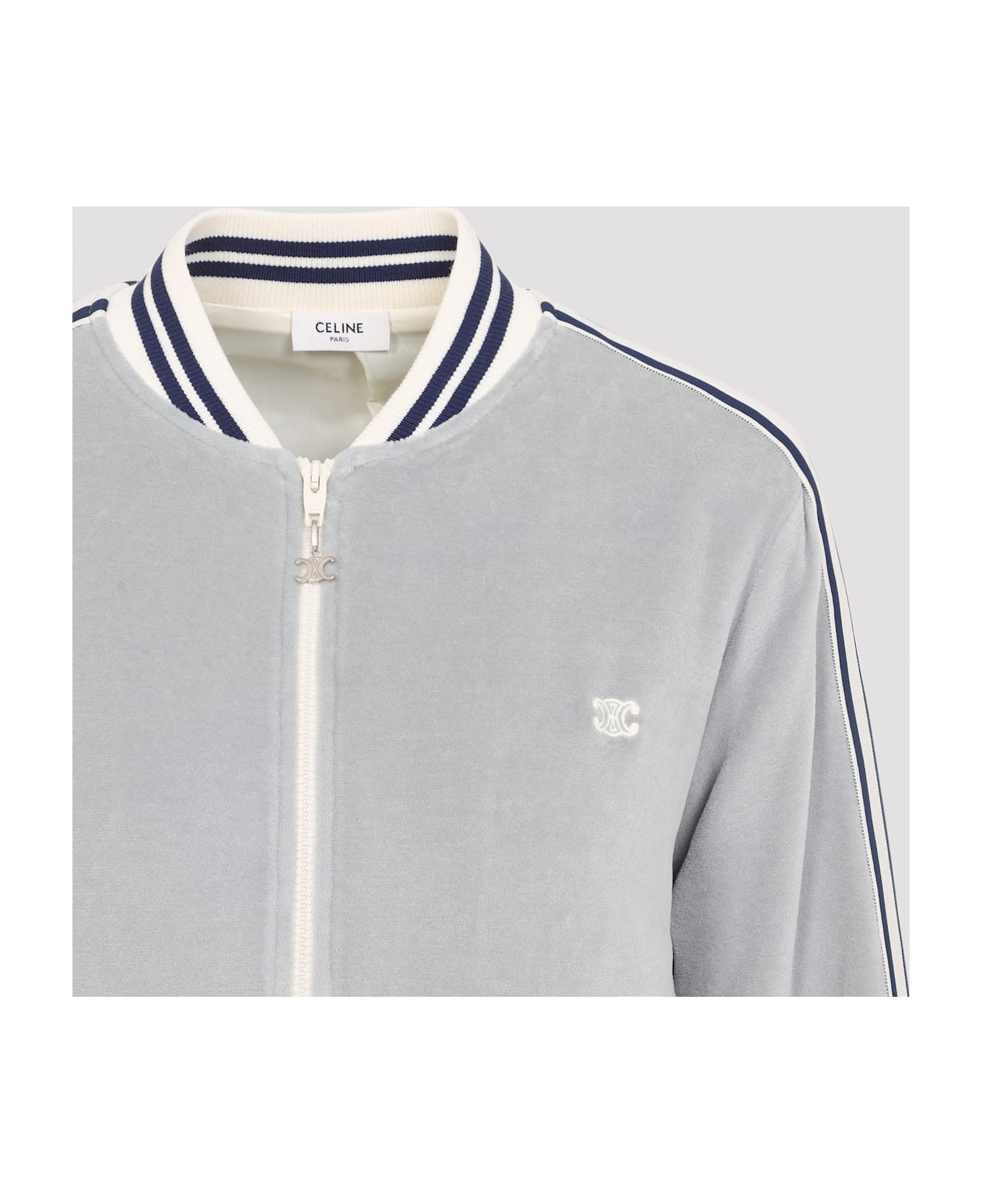 Celine Teddy Tracksuit Triomphe Jacket - Glaise Navy Ecru