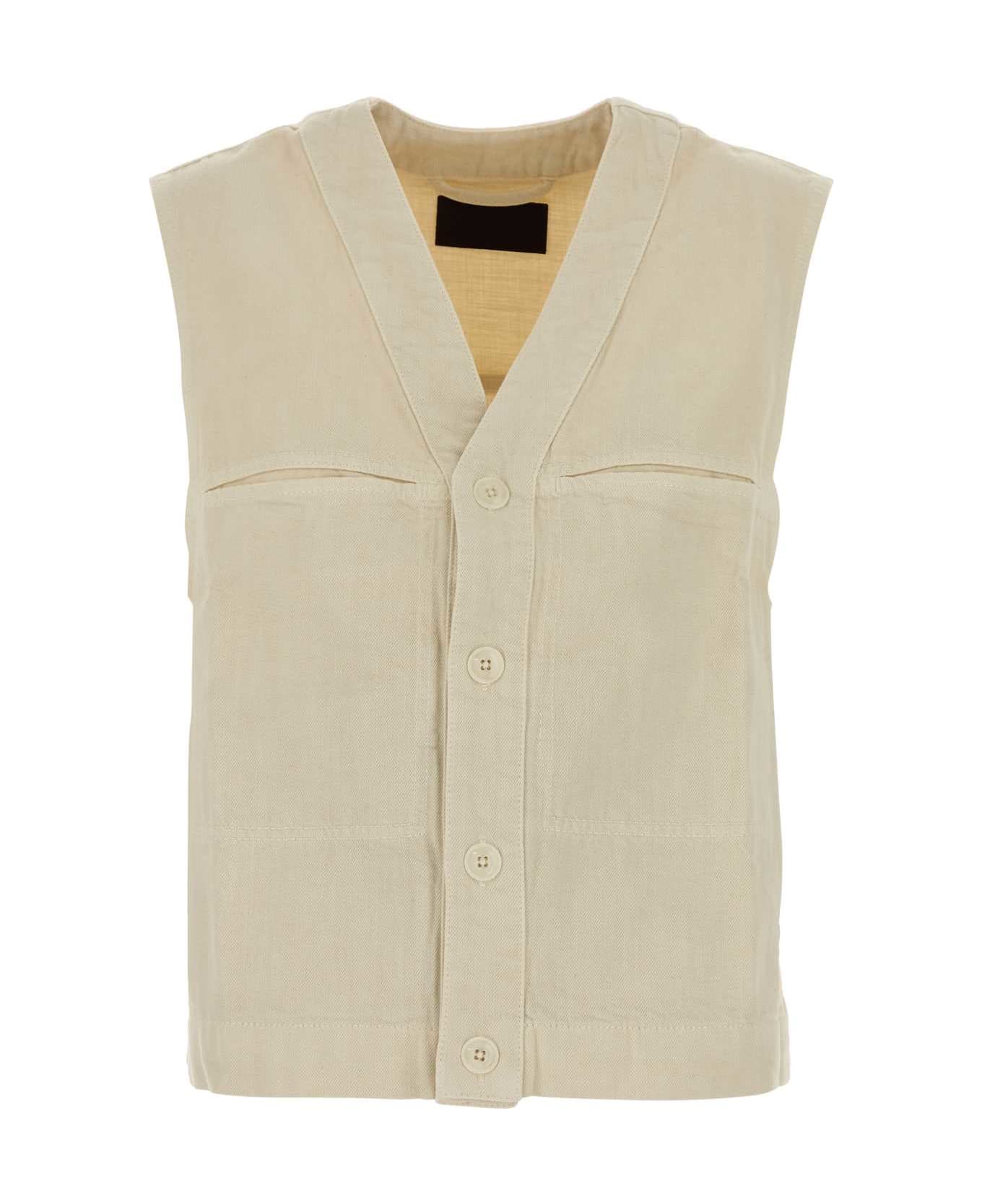 Lemaire Sand Canvas Vest - DENIMSNOWCLAY