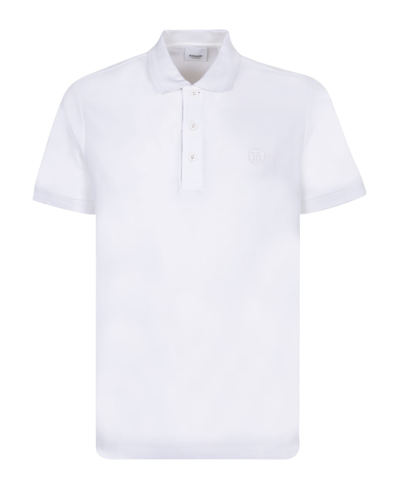 Burberry Eddie Tb White Polo Shirt - White