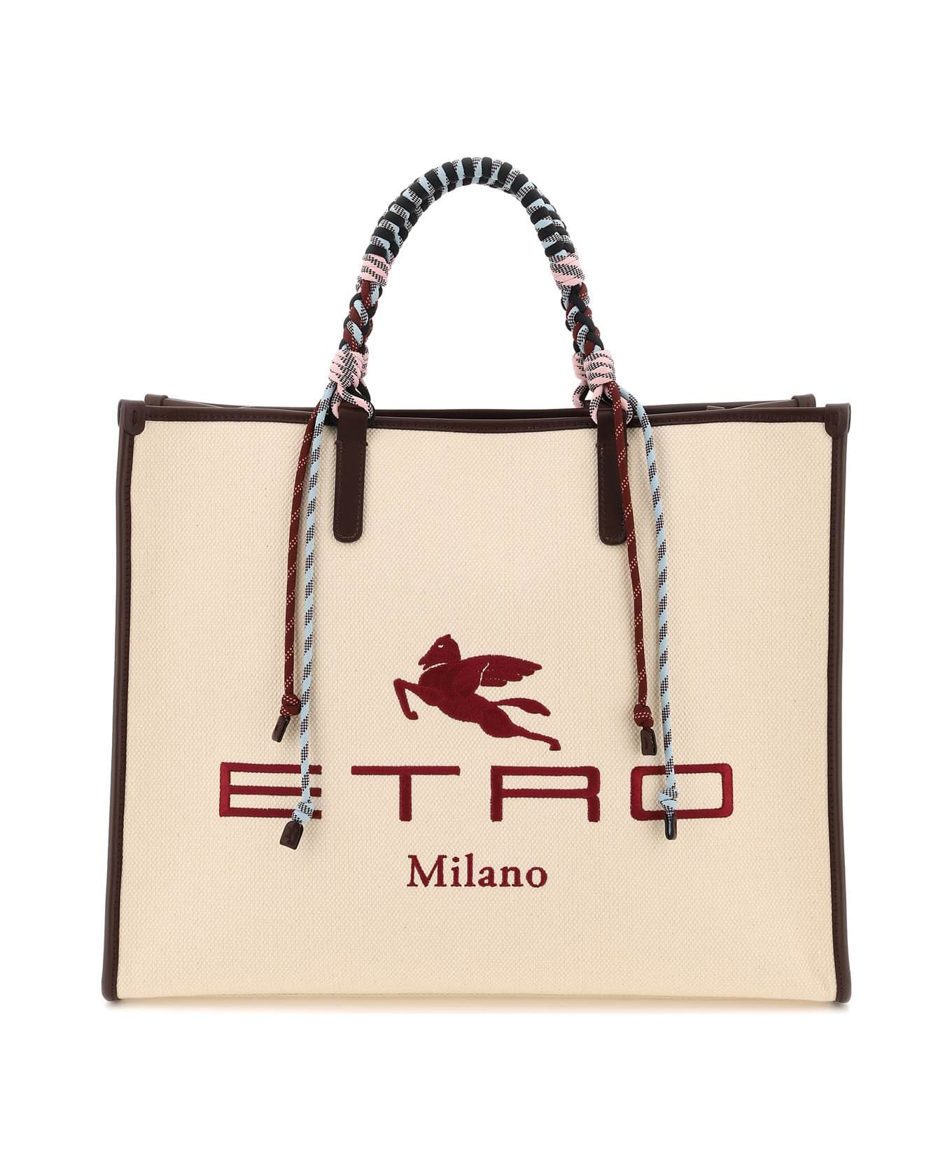 Etro Shopper Bag With Braided Handles - BEIGE (Beige) トートバッグ