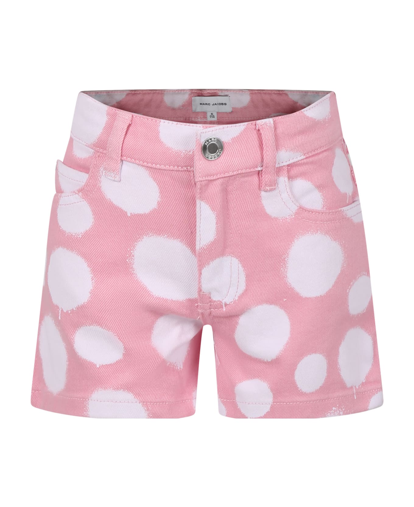 Marc Jacobs Pink Shorts For Girl With All-over Polka Dots - Pink ボトムス