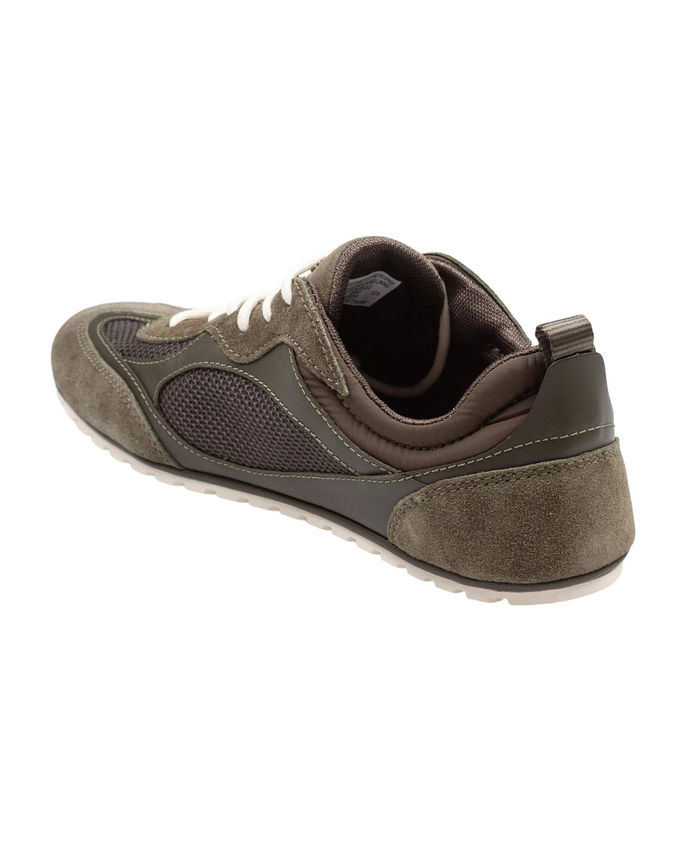 Tory Burch Field Sneakers In Olive Suede And Mesh - Dark olive