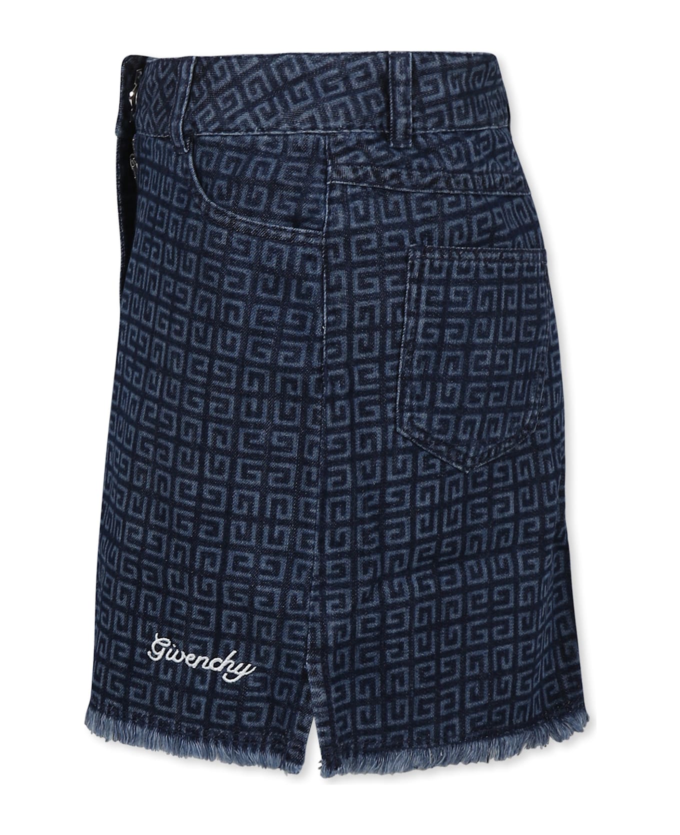 Givenchy Denim Skirt For Girl With 4g Motif - Denim