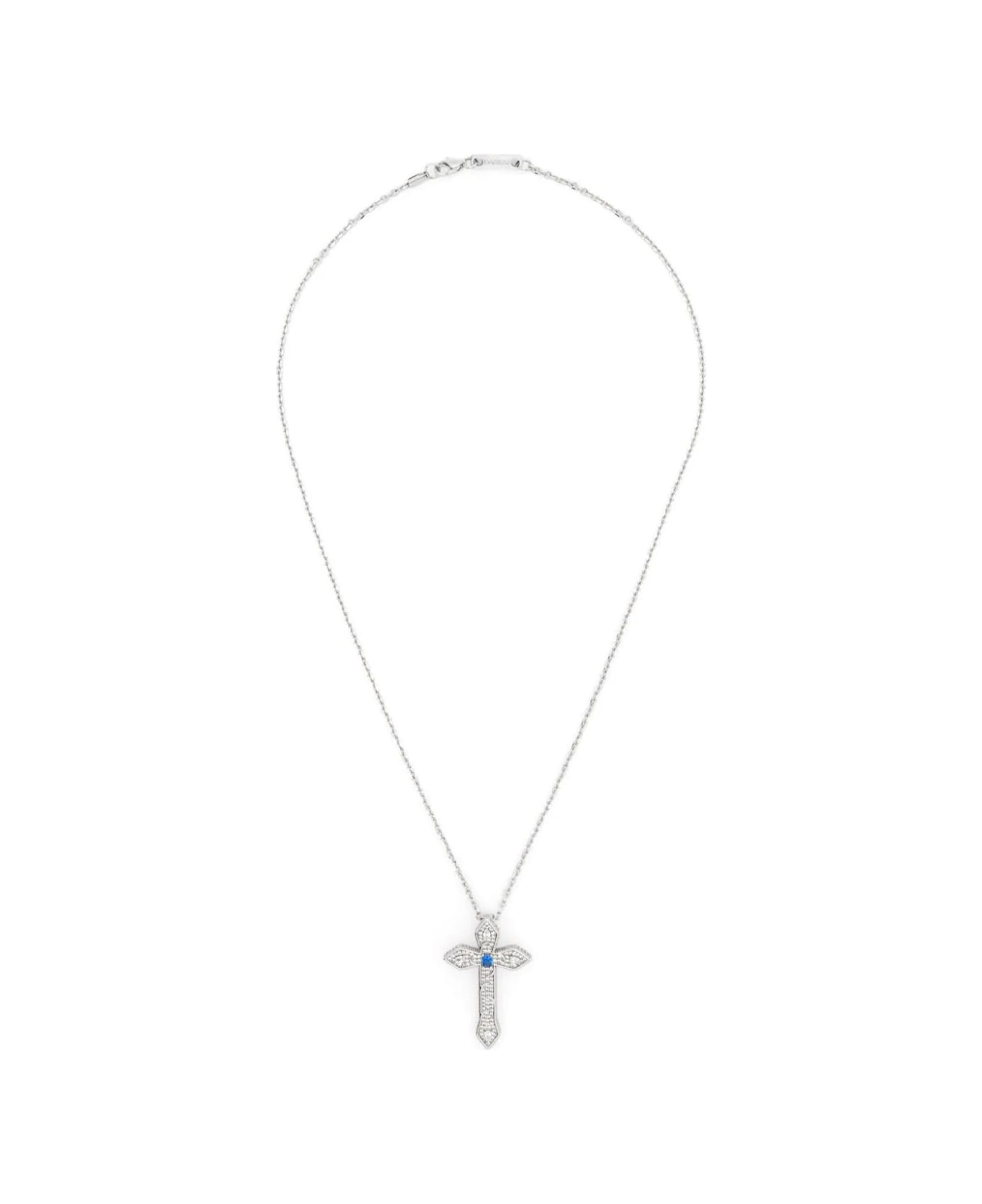 Darkai Gothic Cross Necklace - White