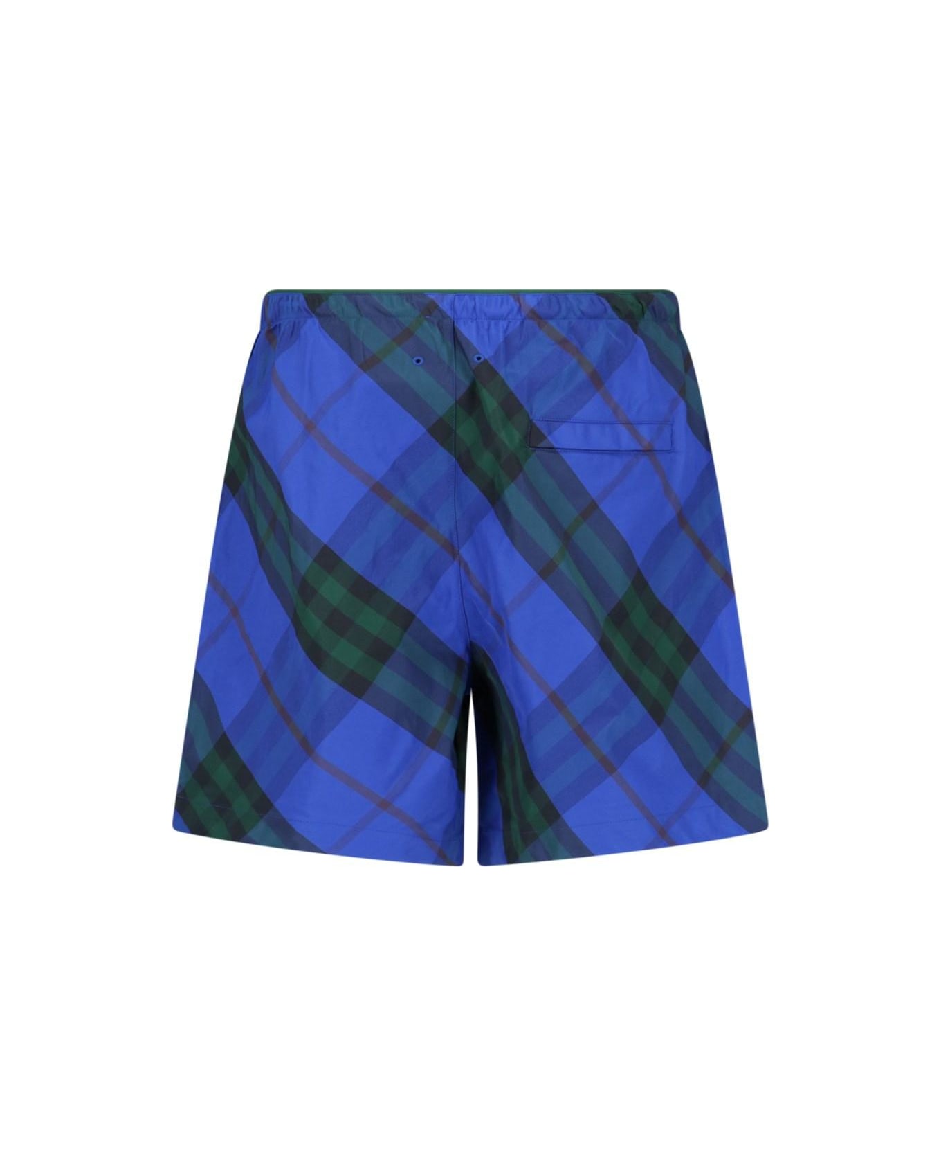Burberry Check Swim Shorts - Blu