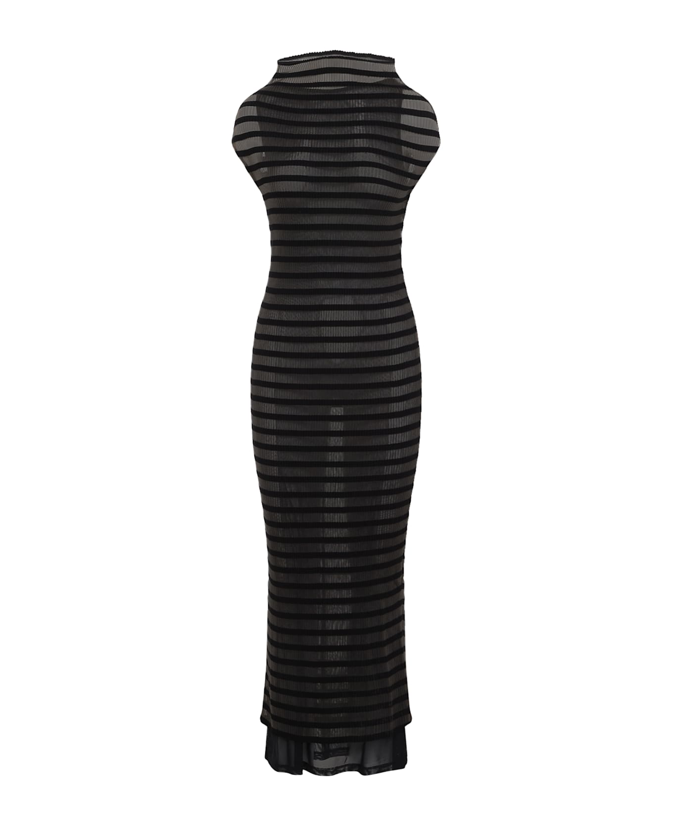 Jean Paul Gaultier Mariniere Stripes Long Dress - Black