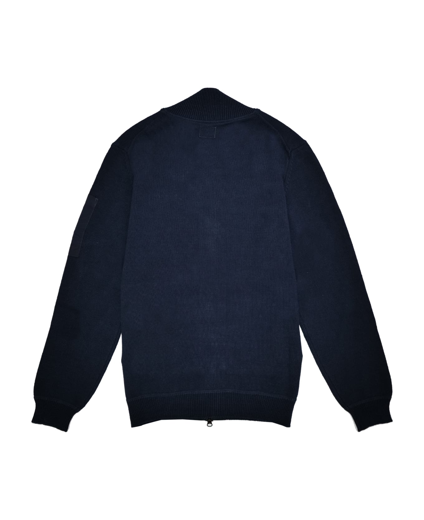 C.P. Company Logo Patched Zipped Knit Sweatshirt - TOTAL ECLIPSE フリース