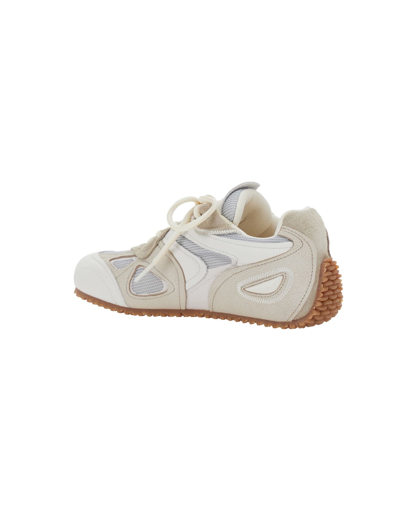 Axel Arigato 'slow Runner' White And Beige Sneaker With Mesh Inserts And Grooved Sole In Leather And Fabric Woman - White
