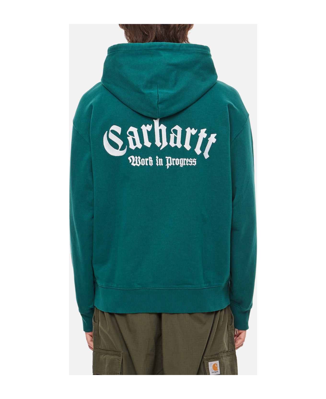 Carhartt WIP Hooded Onyx Script Sweatshirt - Verde