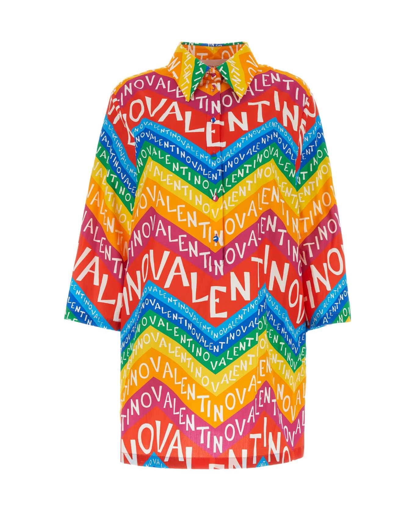 Valentino Garavani Printed Poplin Valentino Garavani Escape Mini Dress - MULTICOLOR