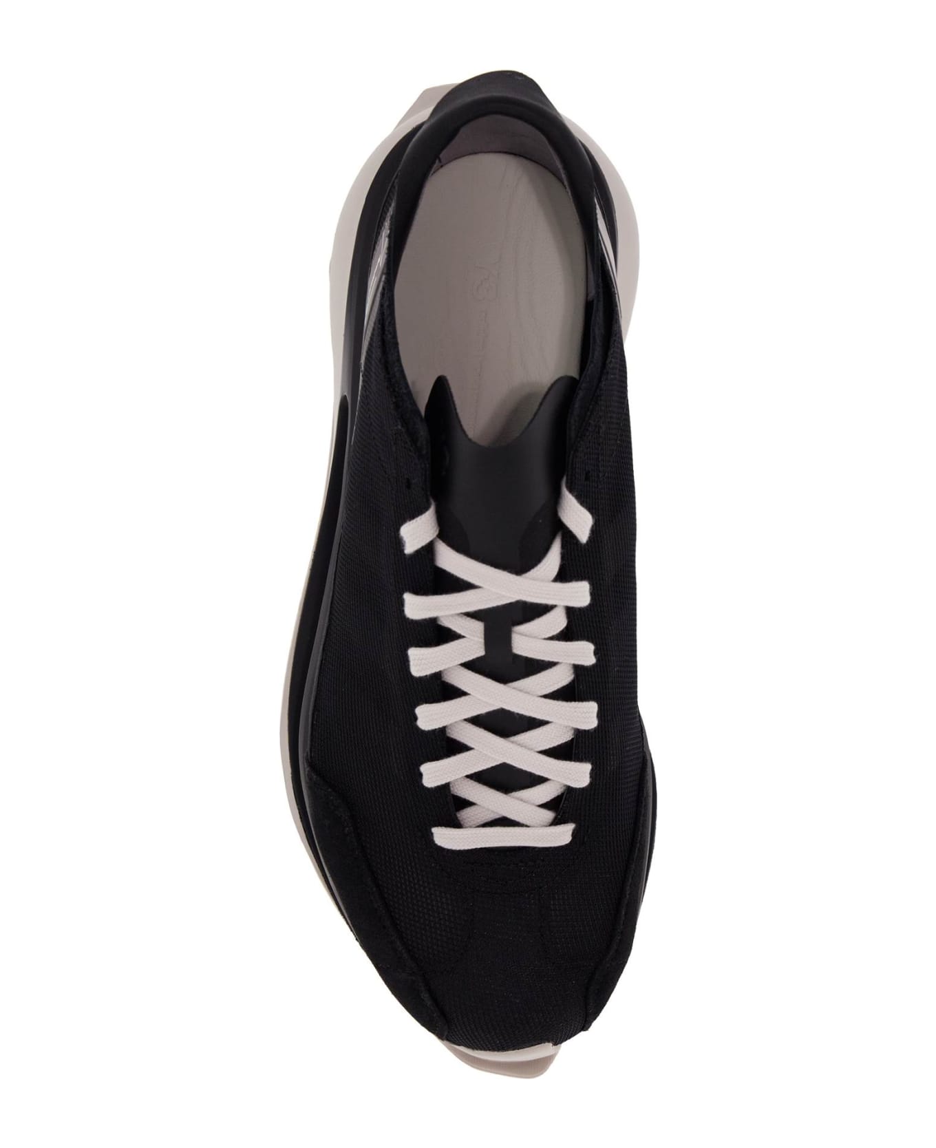 Y-3 S Gendo Run Sneakers In Black Suede And Fabric - Black Black Chapea