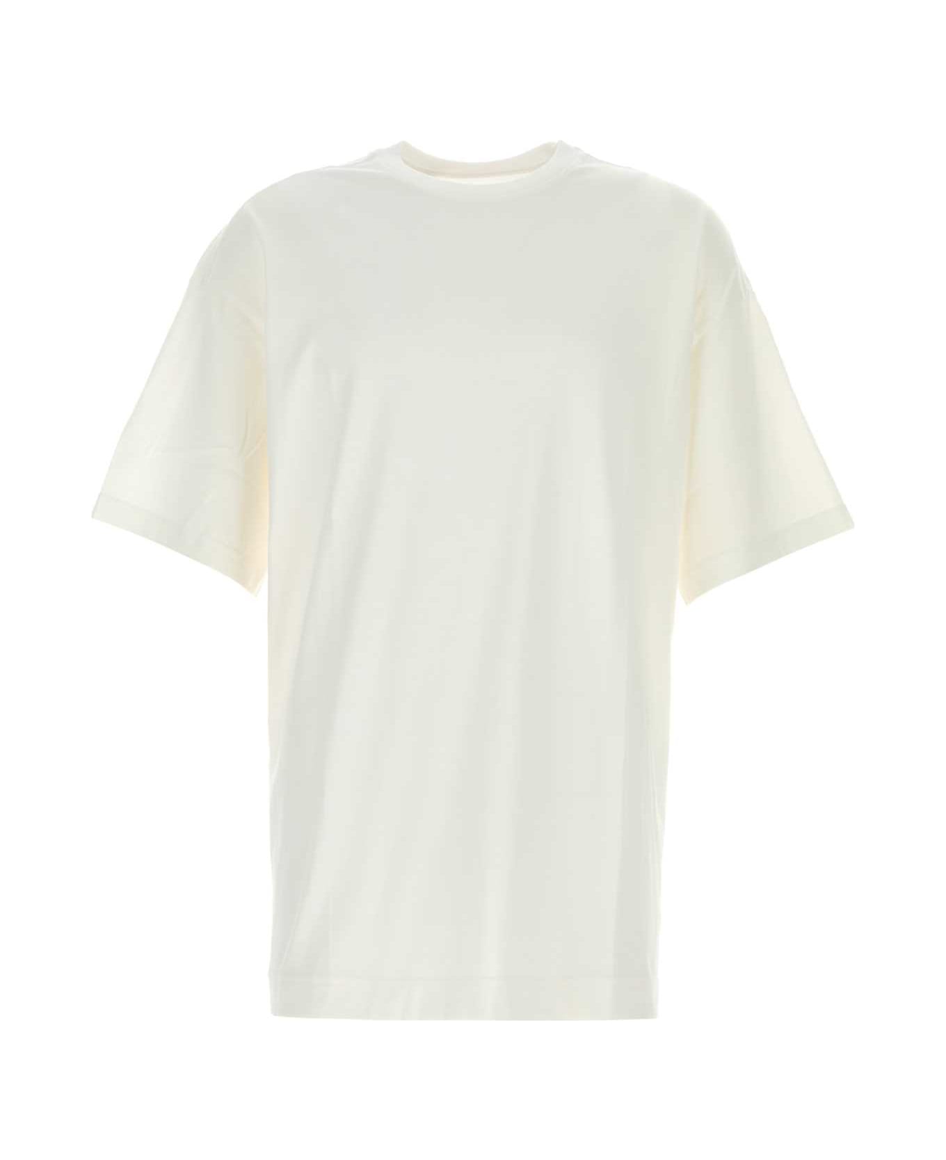 Homme Plissé Issey Miyake White Cotton T-shirt - Yellow X Orange