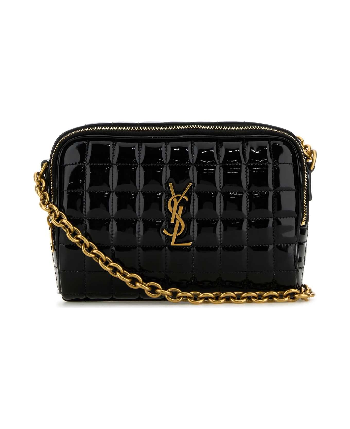 Saint Laurent Black Synthetic Leather Cassandre Crossbody Bag - NERO