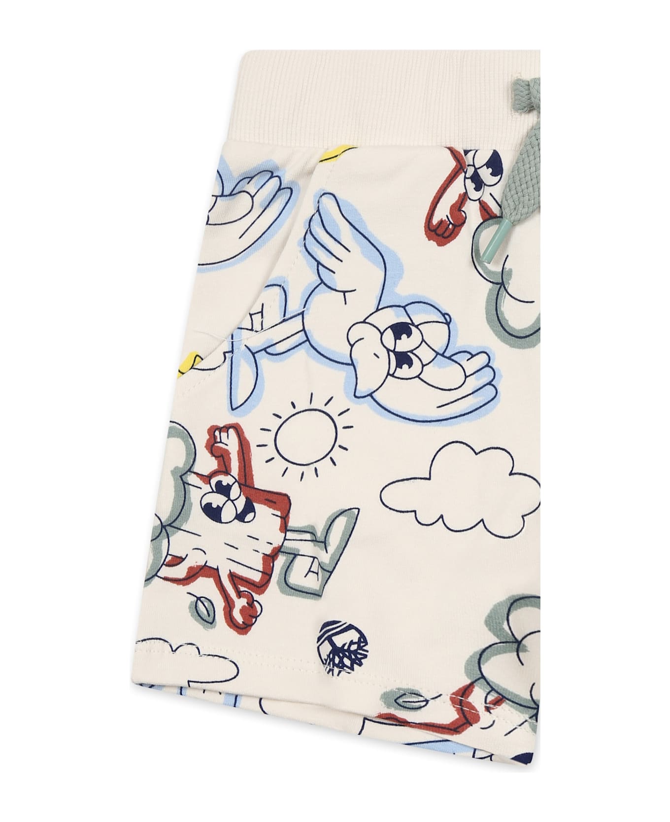 Timberland Ivory Shorts For Baby Boy With Print - Ivory