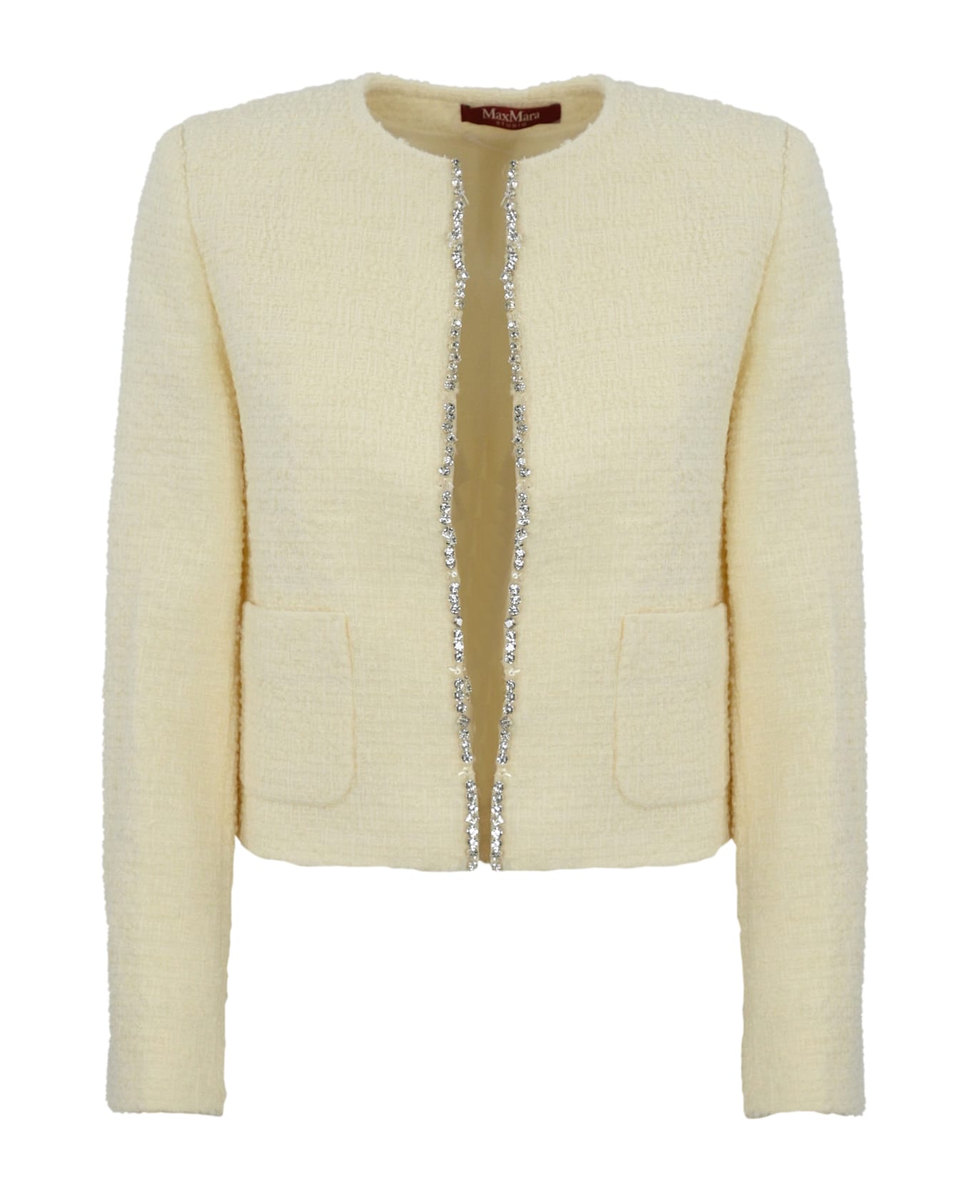 Max Mara Studio Dreamlike Jacket In Bouclé - 002 avorio