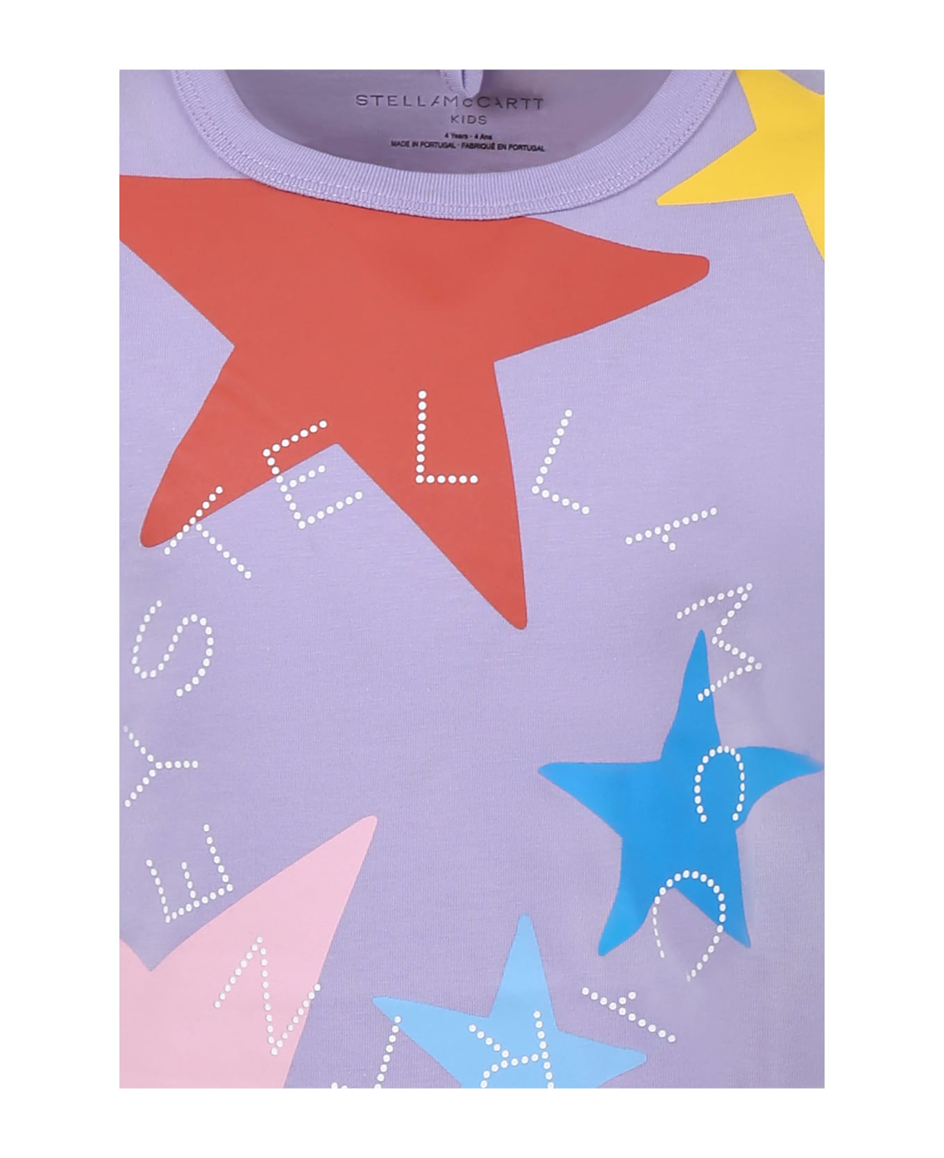 Stella McCartney Kids Purple T-shirt For Girl With Stars - Violet