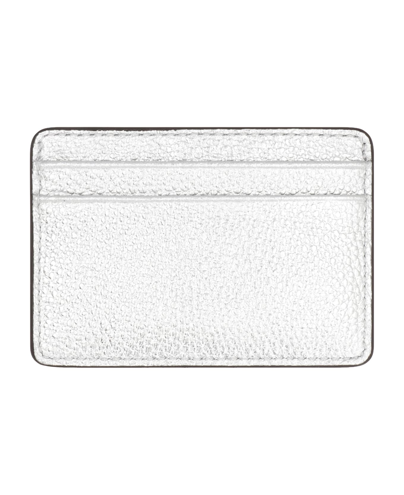 MICHAEL Michael Kors Pebbled Calfskin Card Holder - Silver