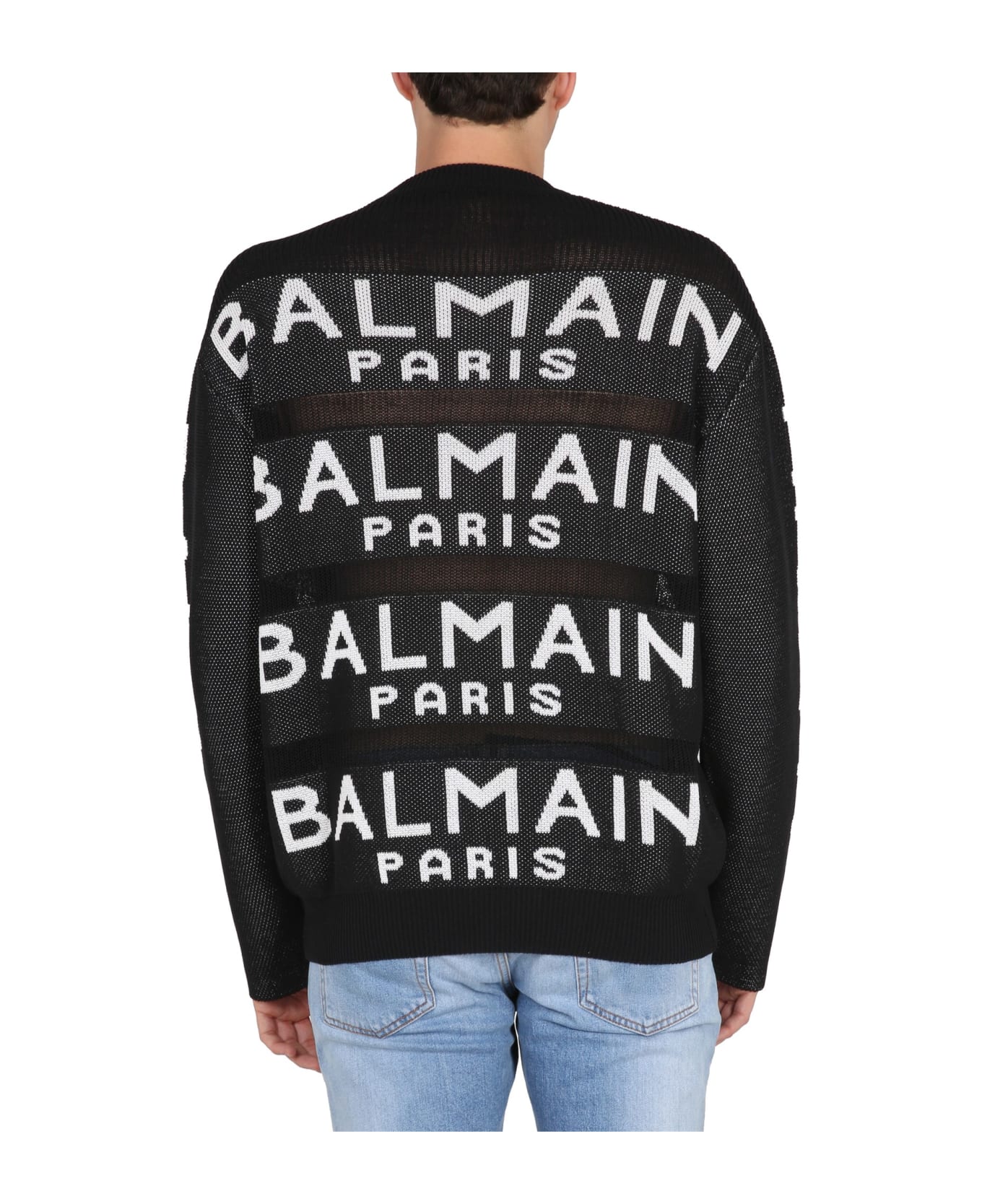 Balmain Jersey With Logo - Black