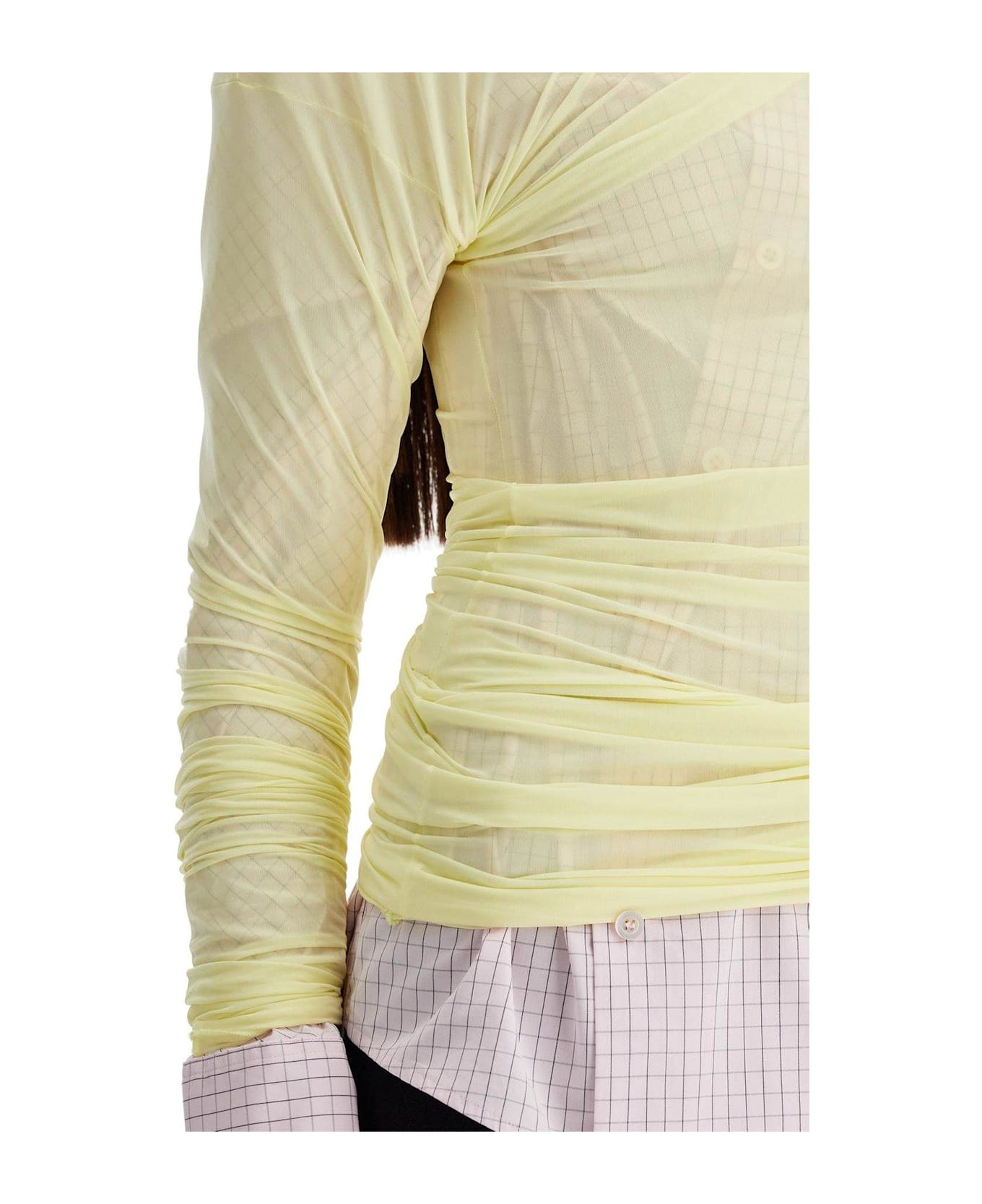 Dries Van Noten Draped Crewneck T-shirt - YELLOW