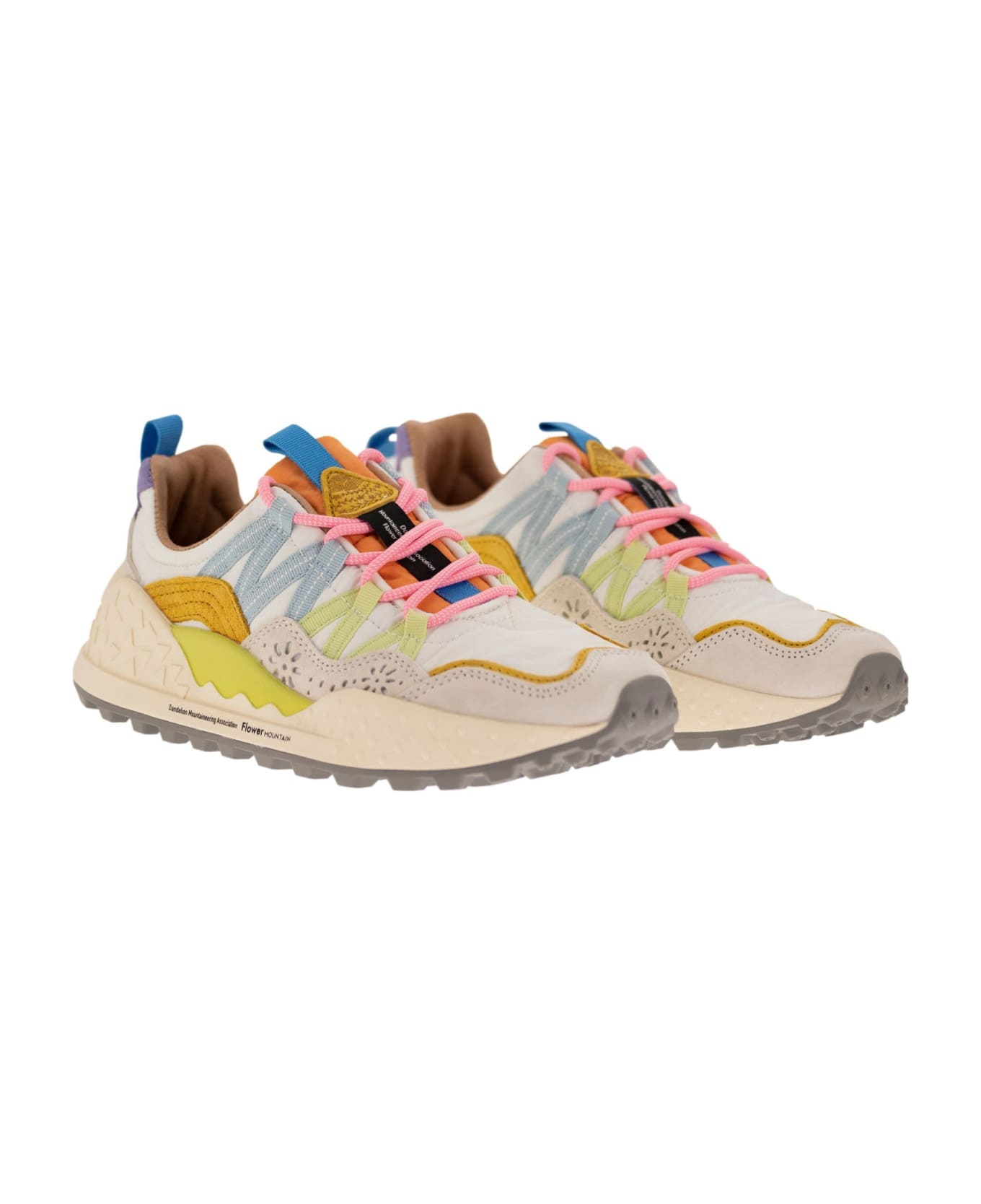 Flower Mountain Washi - Sneakers In Suede And Technical Fabric - Beige