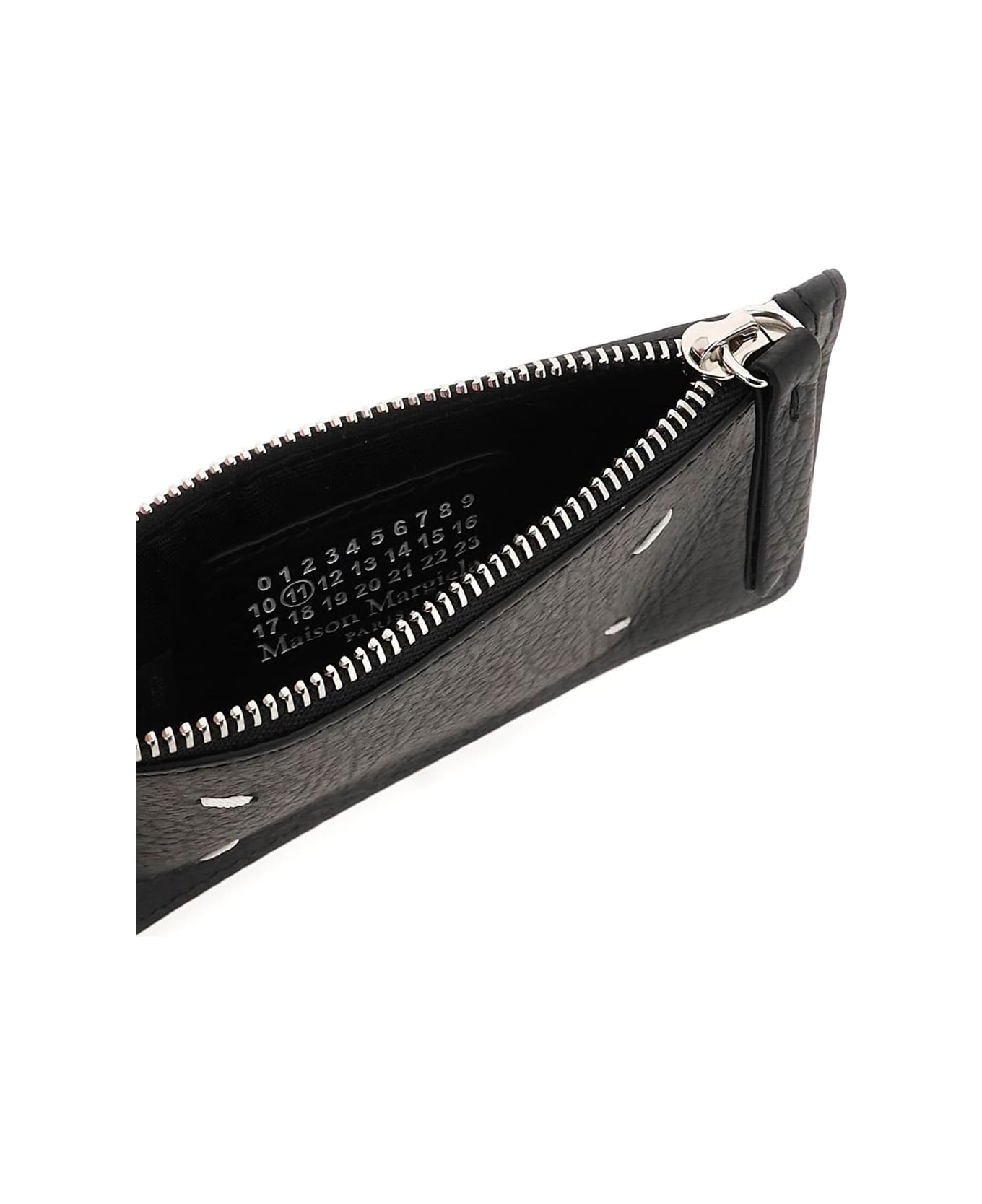 Maison Margiela Leather Zipped Cardholder - Black