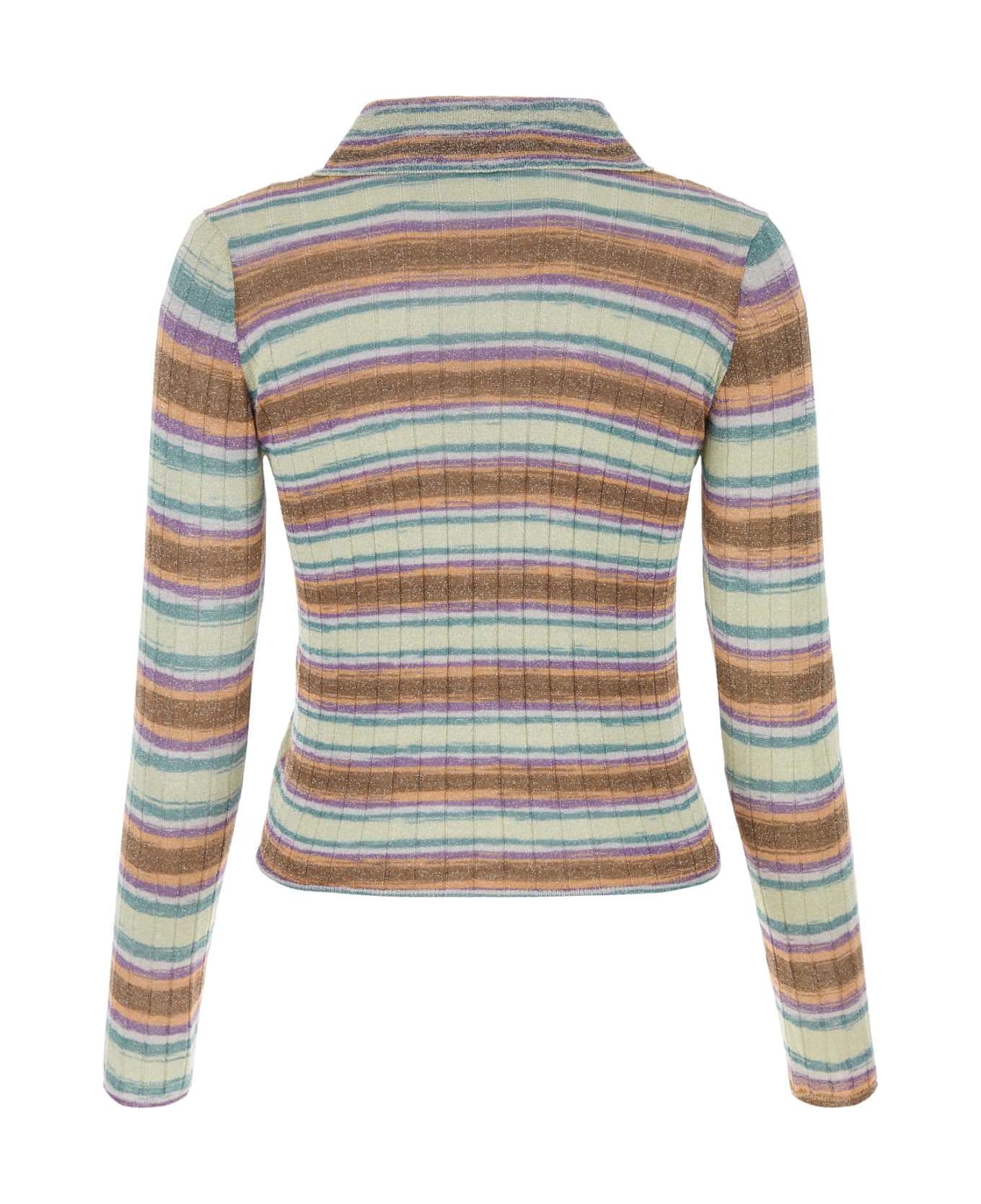 Gimaguas Embroidered Acrylic Blend Julieta Polo Shirt - MULTICOLOR