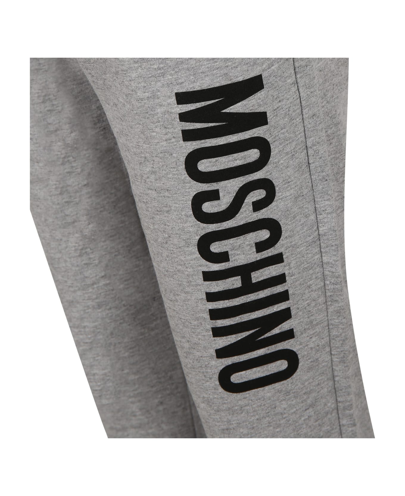 Moschino Grey Trousers For Kids With Logo - Grey