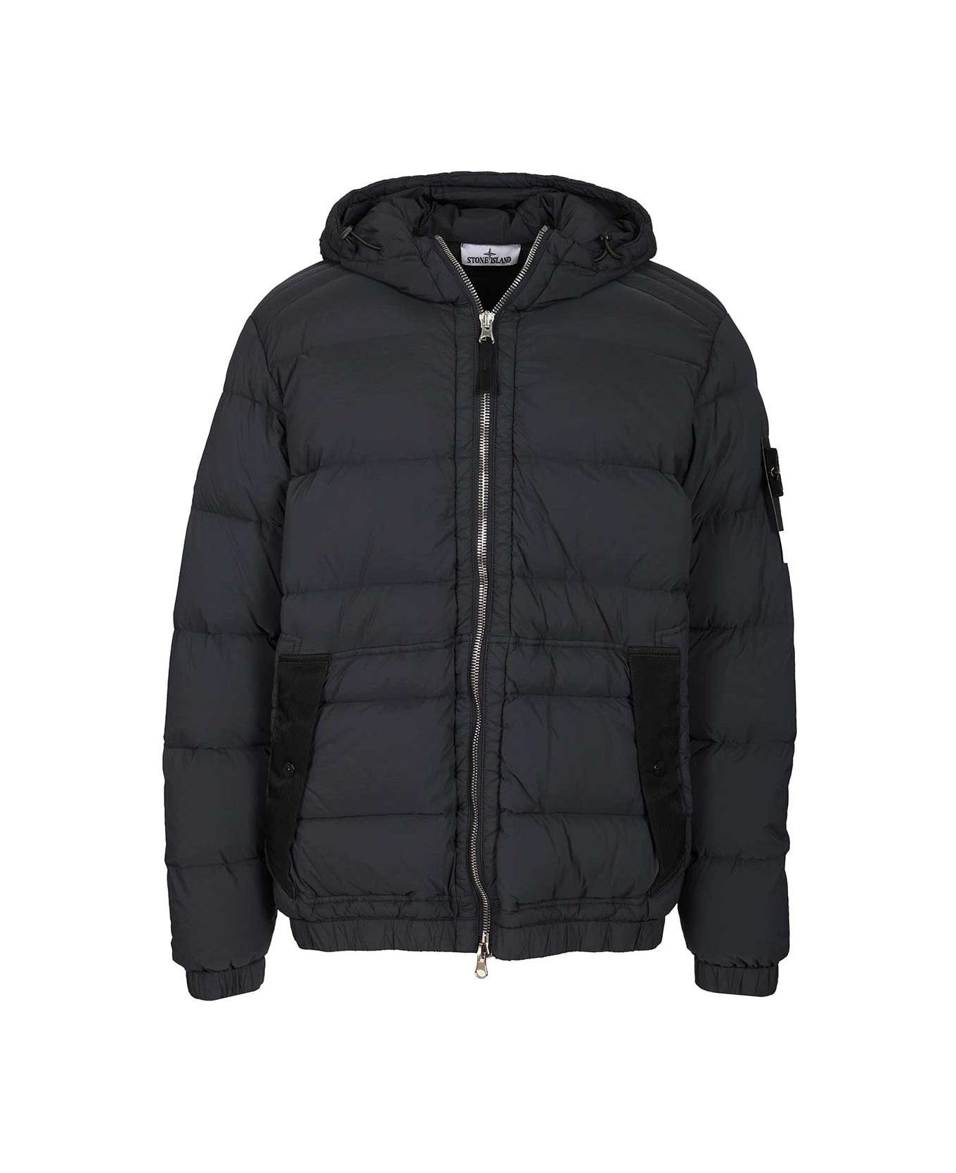 Stone Island Piumino Con Cappuccio - Blue