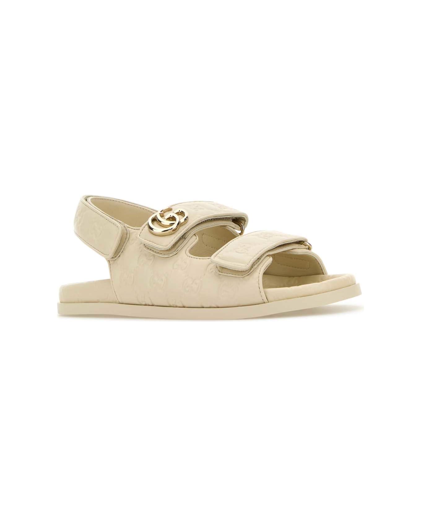 Gucci Ivory Leather Sandals - NEWIVOIRENEWIVOIR