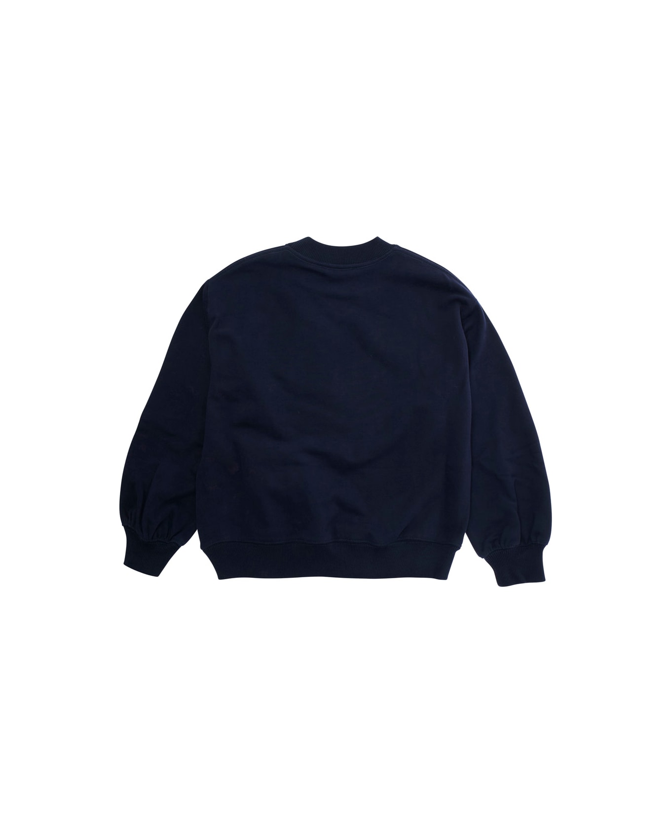 Chloé Blue Sweatshirt With Logo Lettering On The Front And Round Neck In Cotton Girl - Blu