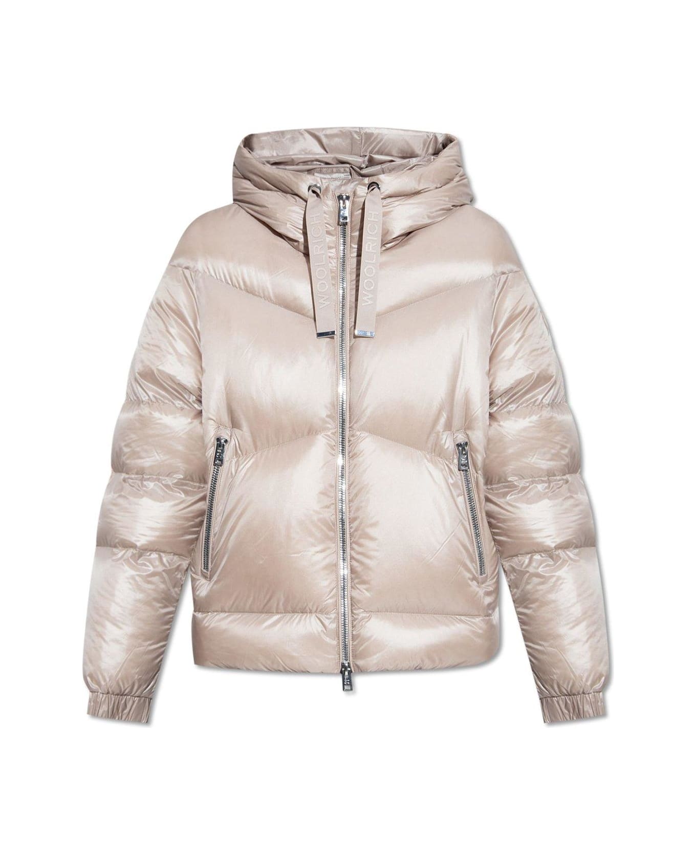 Woolrich Drawstring Hooded Puffer Jacket - LIGHT TAUPE