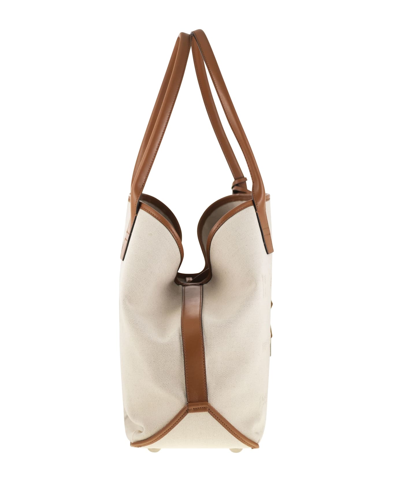 Hogan Medium Canvas Shopping Bag - Ivory