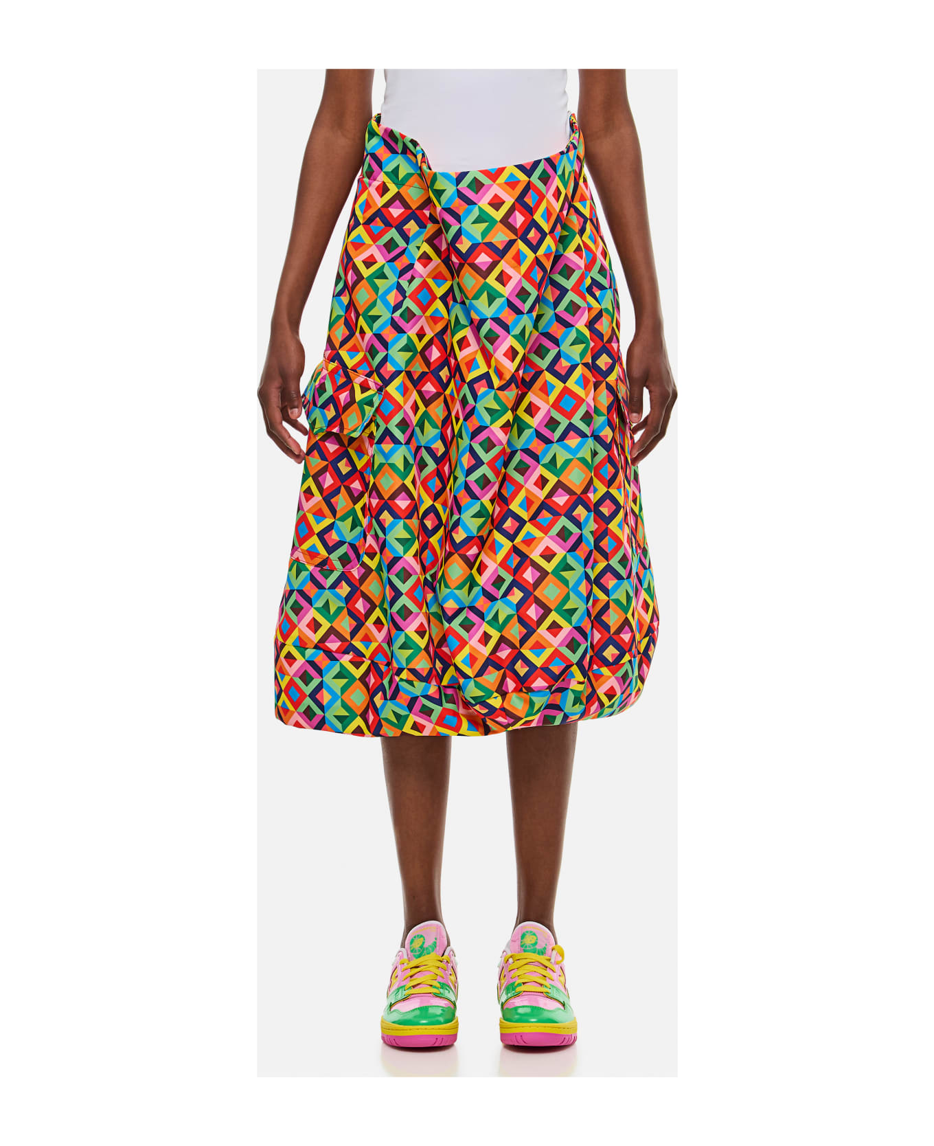 Comme des Garçons Grosgrain Printed Midi Skirt - MultiColour スカート