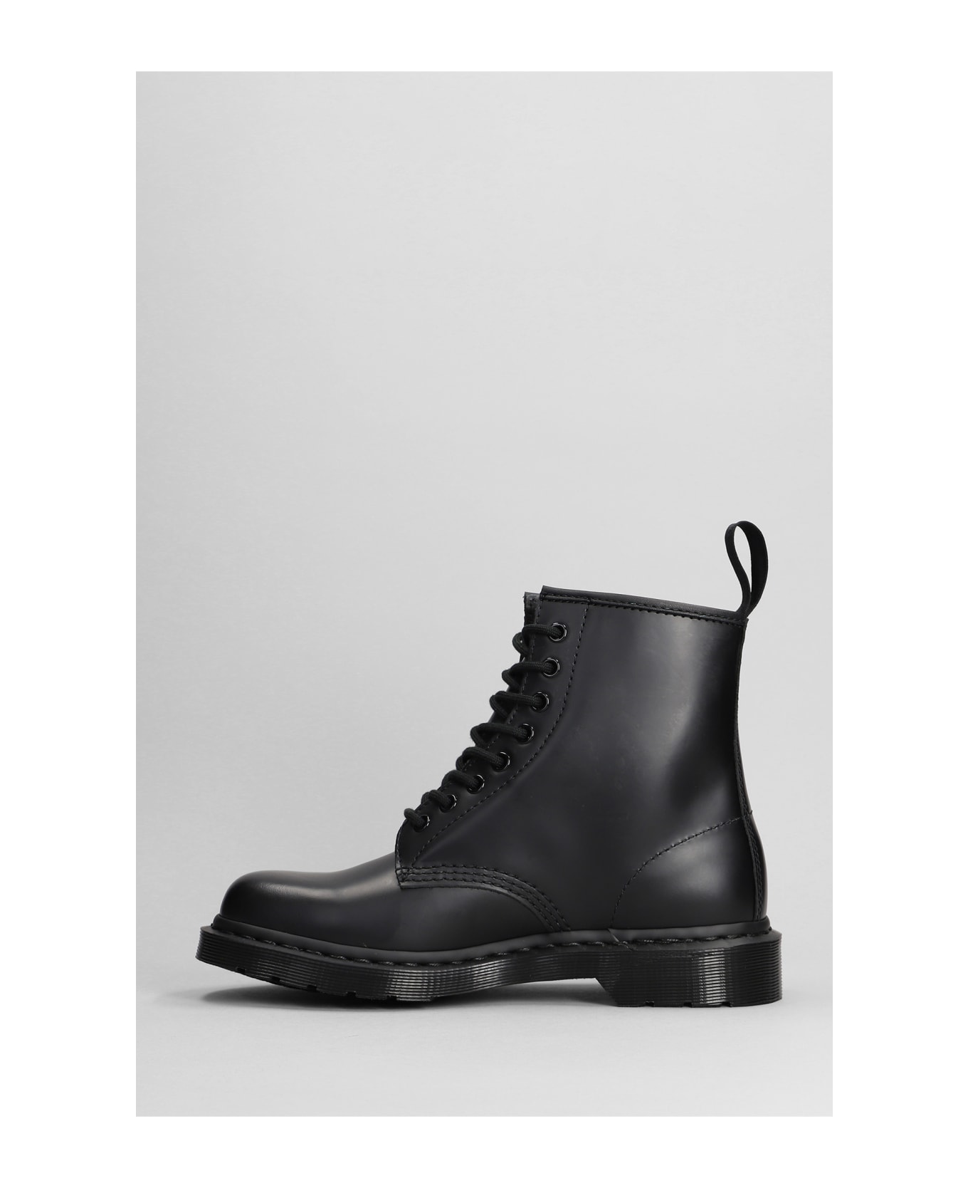 Dr. Martens 1460 Combat Boots In Black Leather - BLACK SMOOTH