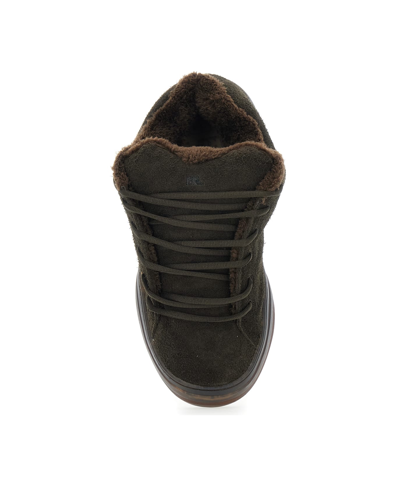 ERL 'vamp Skate' Brown Low-top Sneaker With Front Logo In Velvet Man - Brown