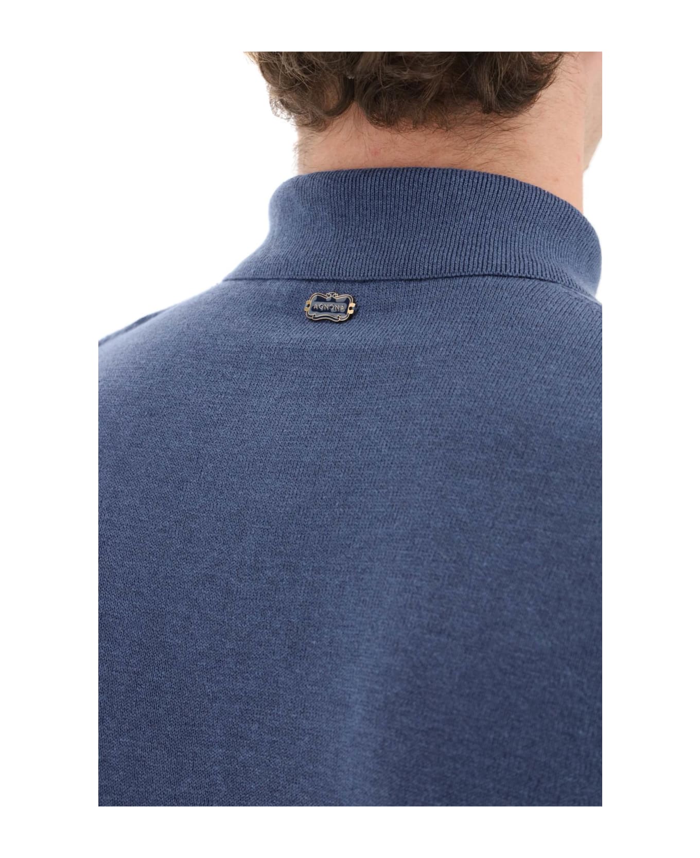 Agnona Linen And Cotton Jersey Polo - INDIGO (Blue)