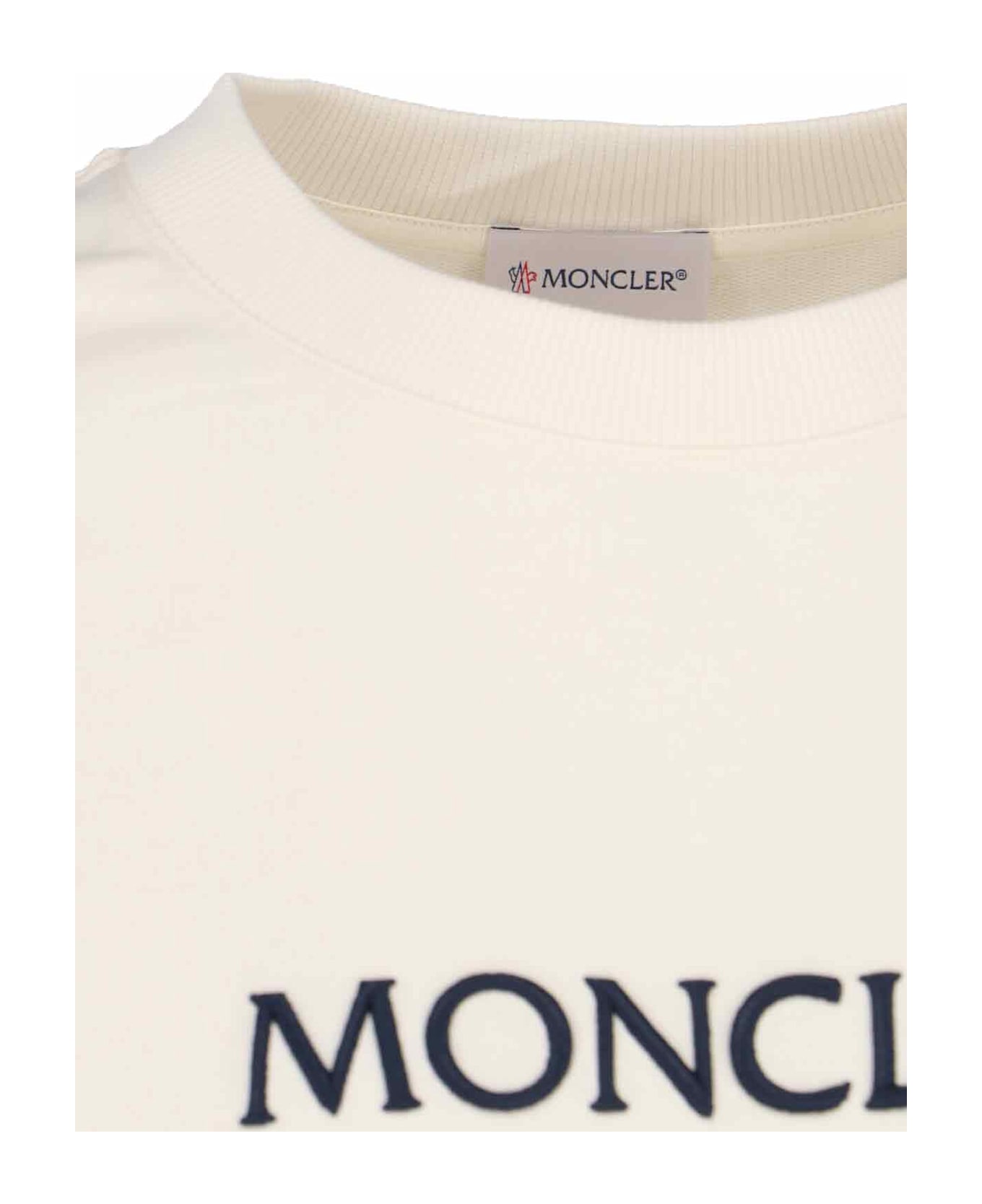Moncler Logo Crewneck Sweatshirt - Cream