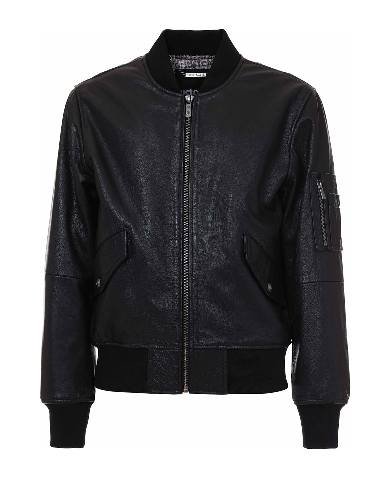 Roberto Cavalli Black Leather Just Cavalli Jacket - Black