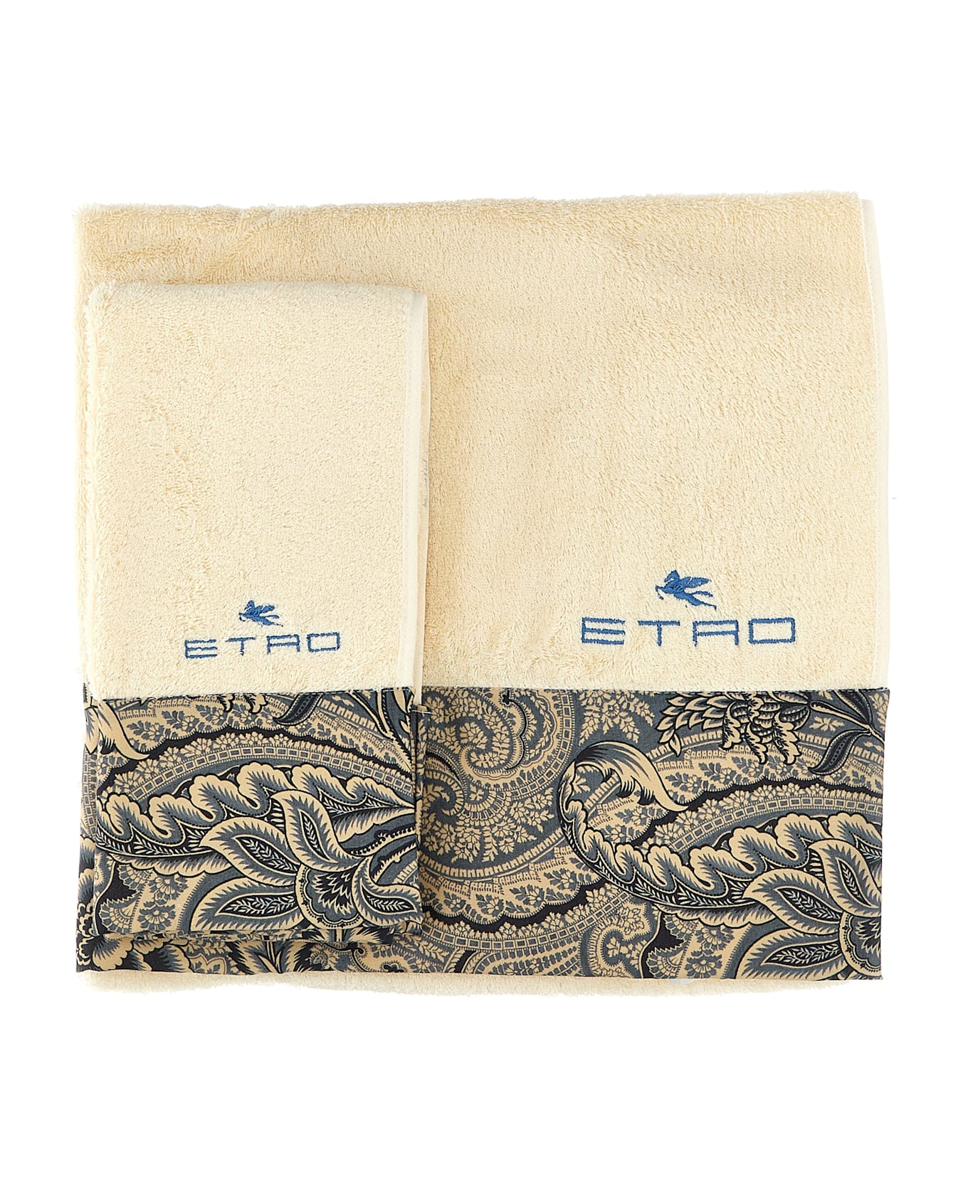 Etro Set Of 2 'bloom' Bath Towels - Light Blue