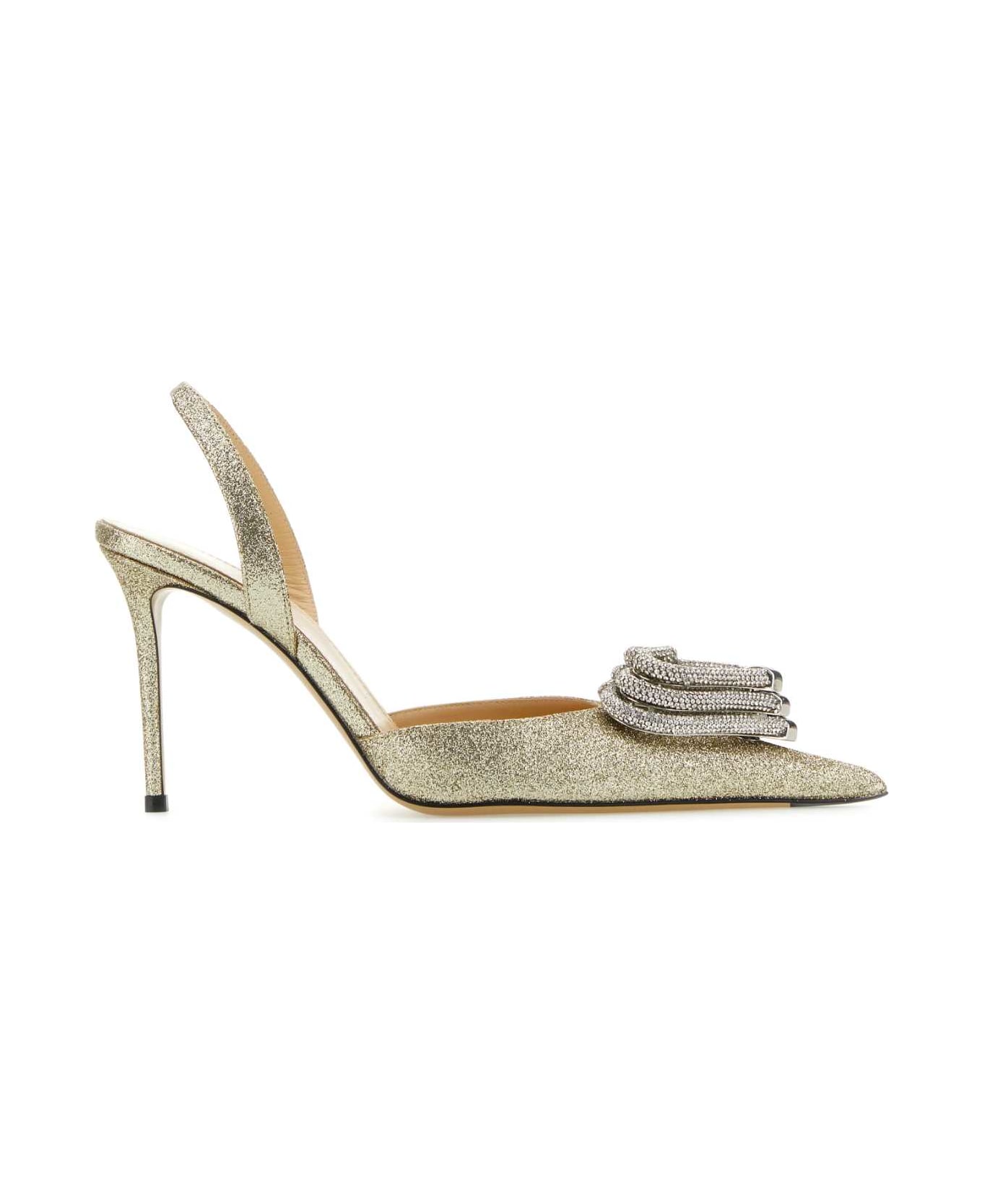 Mach & Mach Platinum Fabric Pumps - CHAMPAGNE
