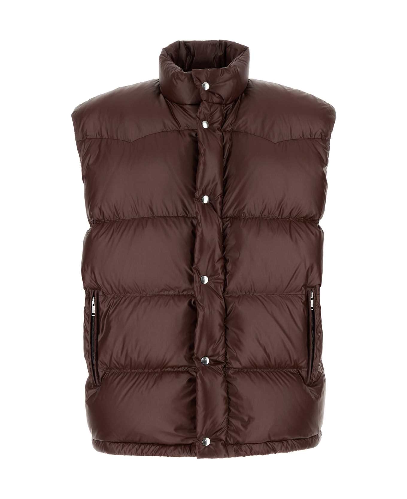 Prada Chocolate Re-nylon Sleeveless Down Jacket - CACAO