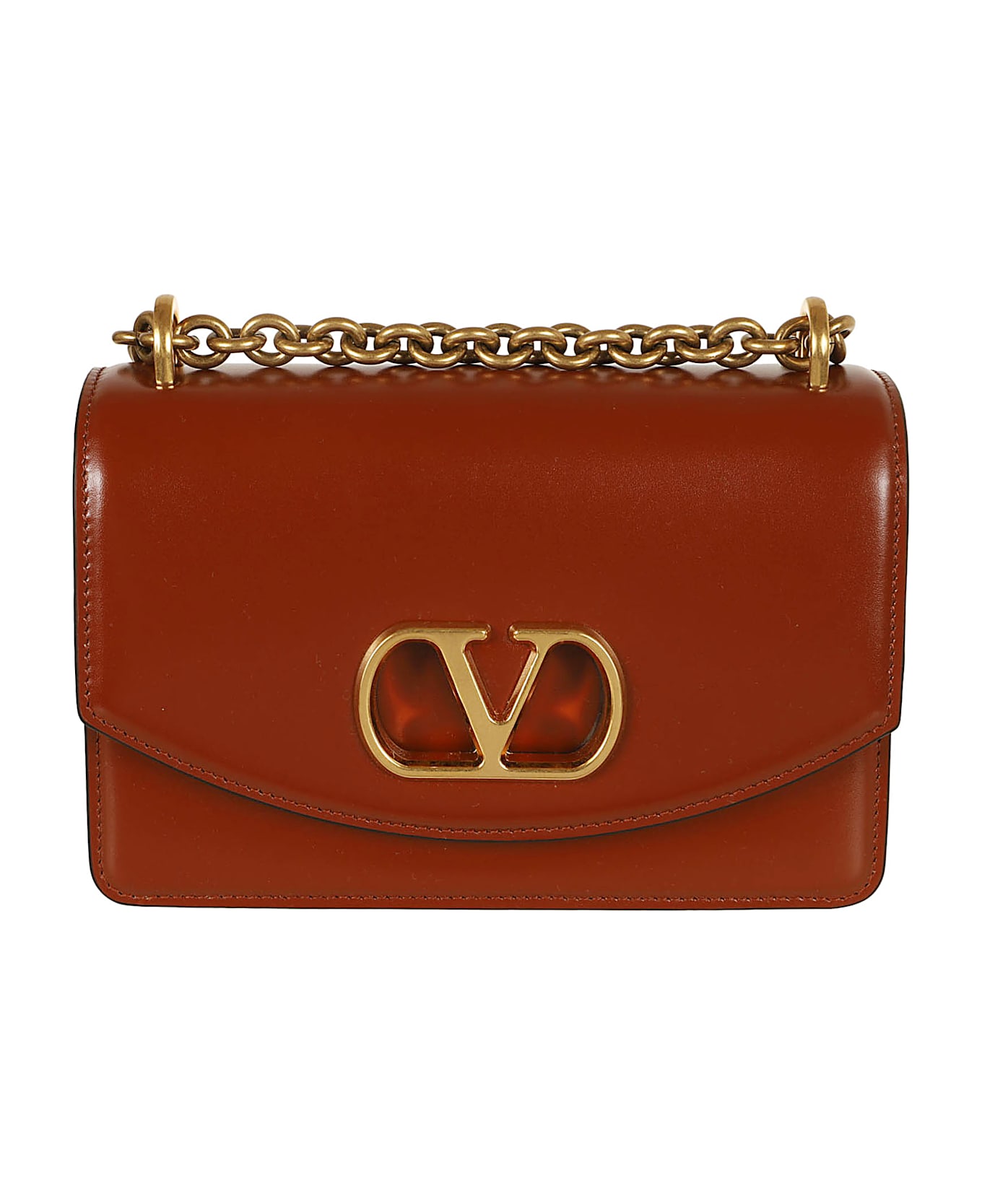 Valentino Garavani Small Shoulder Bag Vain - Wuc Dark Brandy