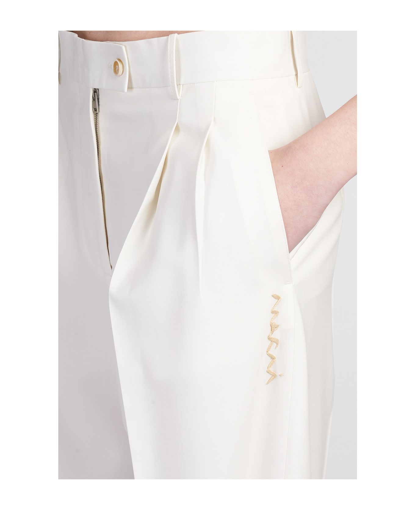 Marni Pants In Beige Wool - beige