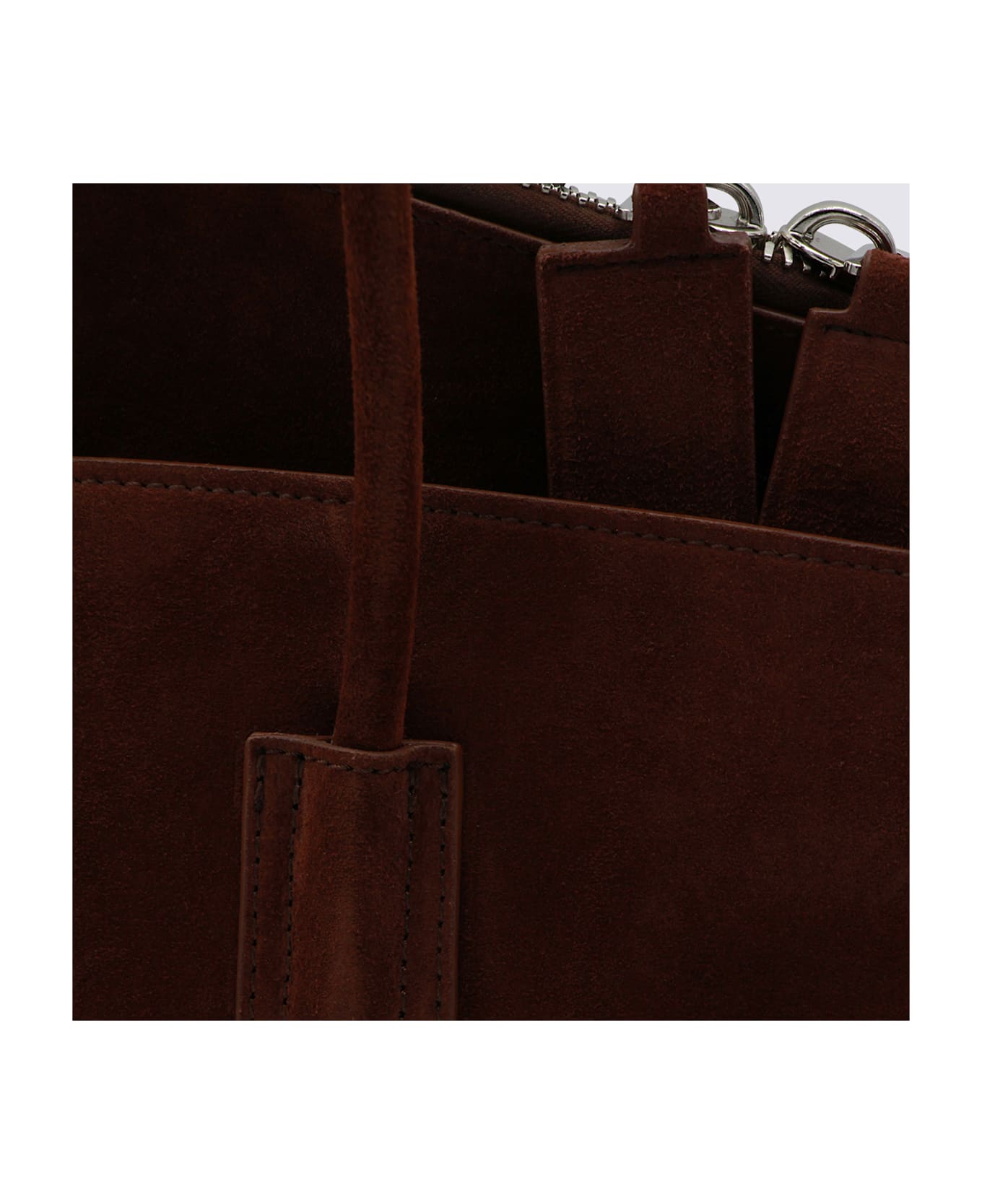 The Attico Brown Leather Top Handle Bag - Brown