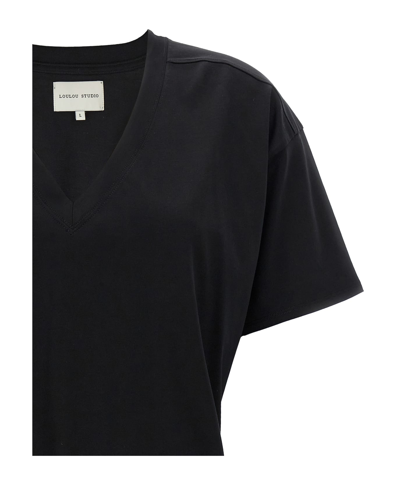 Loulou Studio V-neck T-shirt - Black  