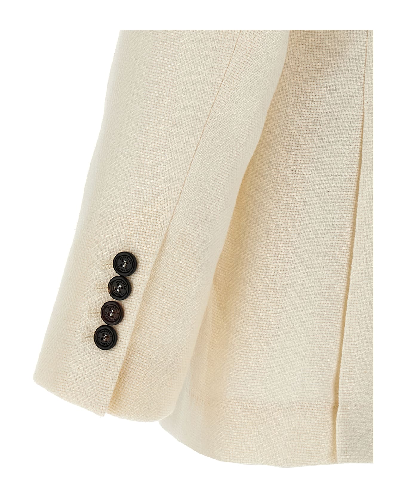 Brunello Cucinelli Operated Stripe Blazer - White