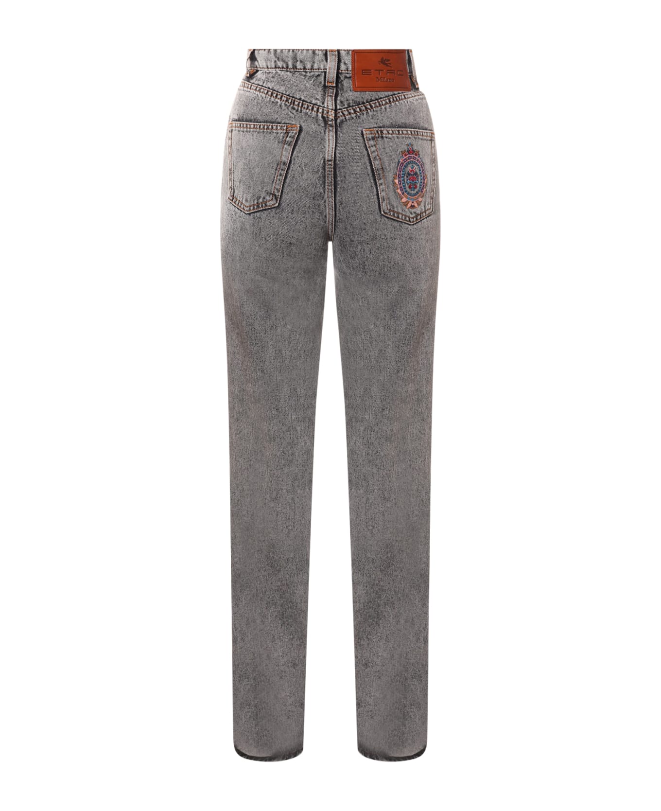 Etro Wide Flare Leg Multi-buttons Jeans - Grey