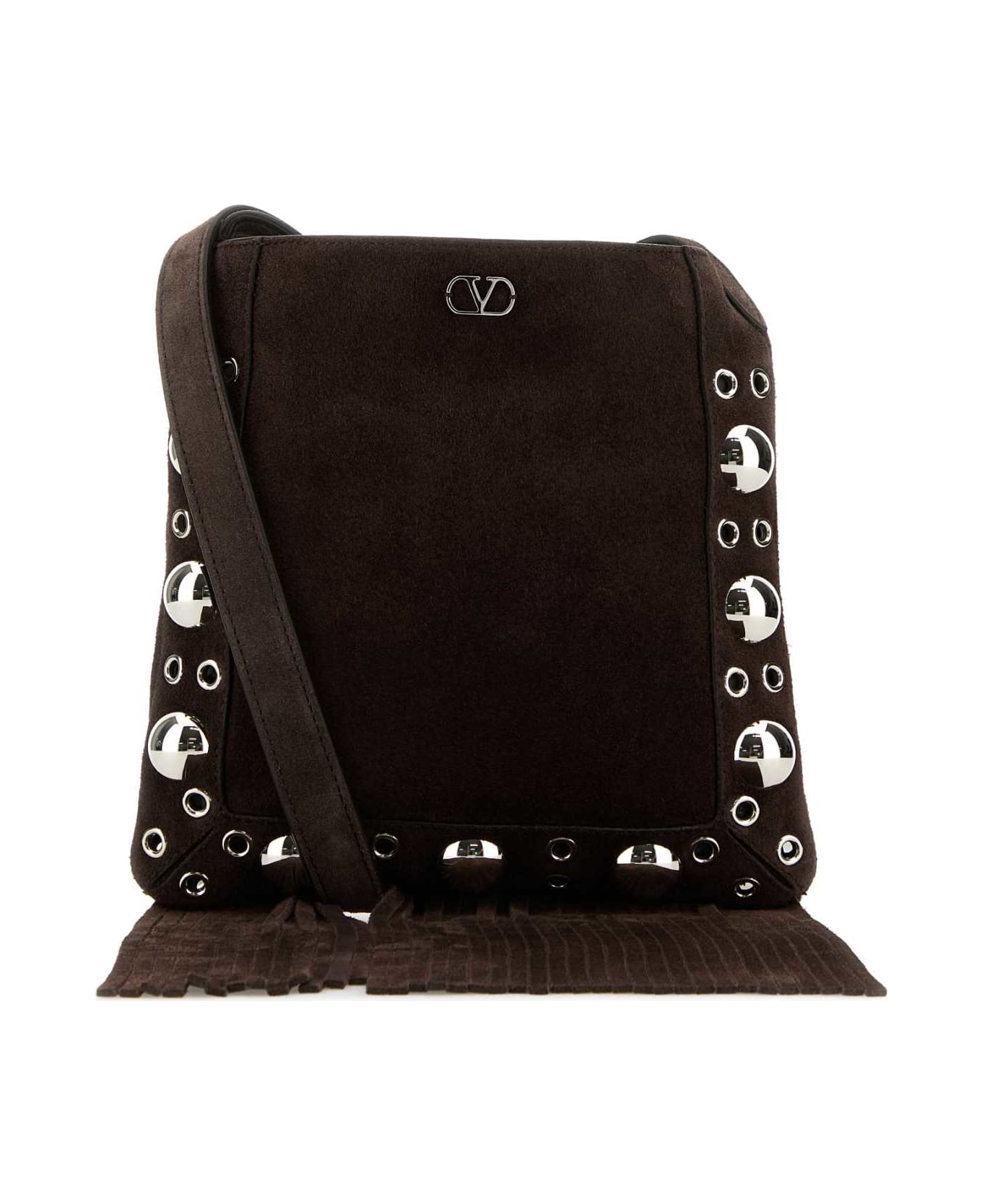 Valentino Garavani Brown Suede Small Nellcã´te Crossbody Bag - TESTADIMORO