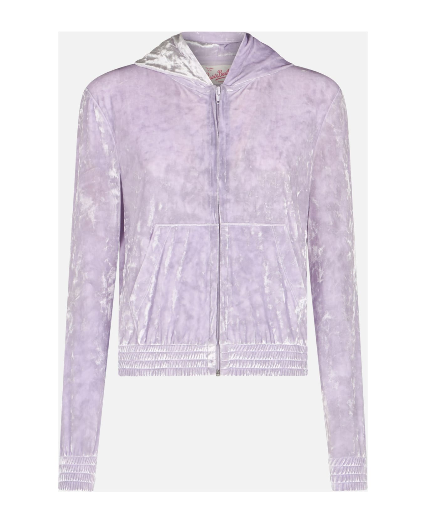 MC2 Saint Barth Woman Lilac Chenille Zipped Hoodie Jasmine - PINK